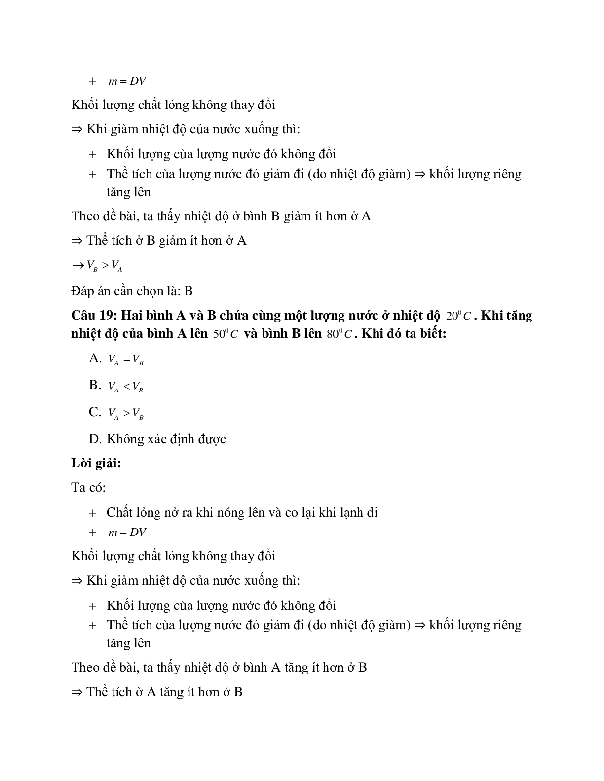 Trắc nghiệm Vật lý 6 Bài 19 có đáp án: Bài tập Sự nở vì nhiệt của chất lỏng (trang 10)