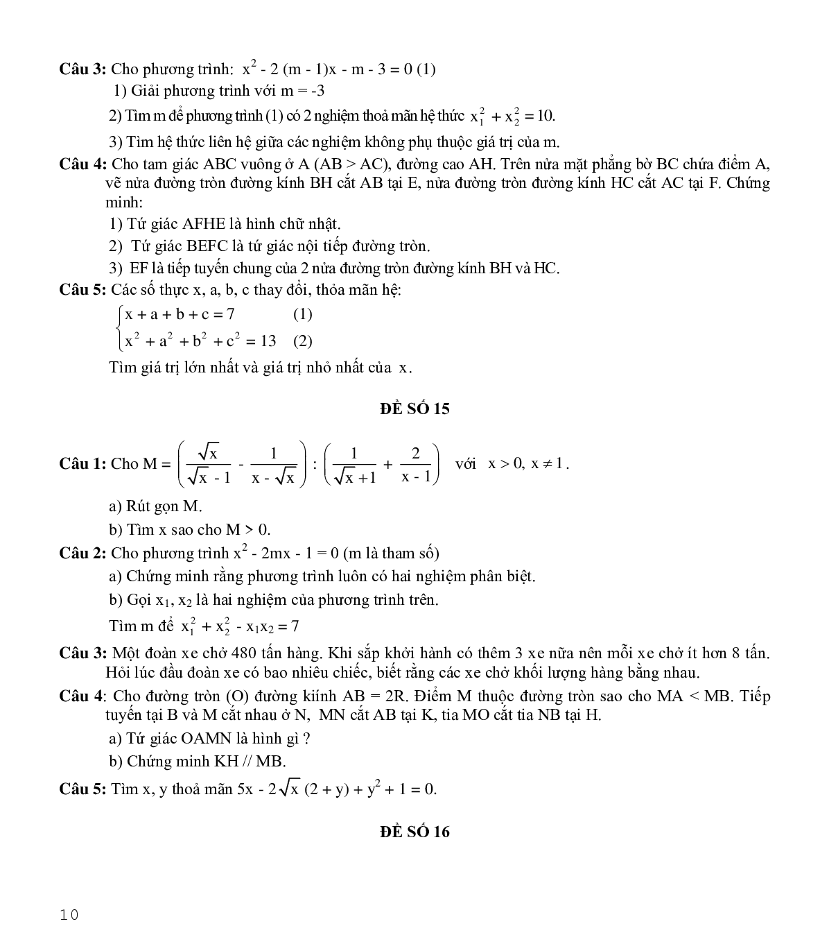 Tuyển tập đề thi toán vào 10 (trang 10)