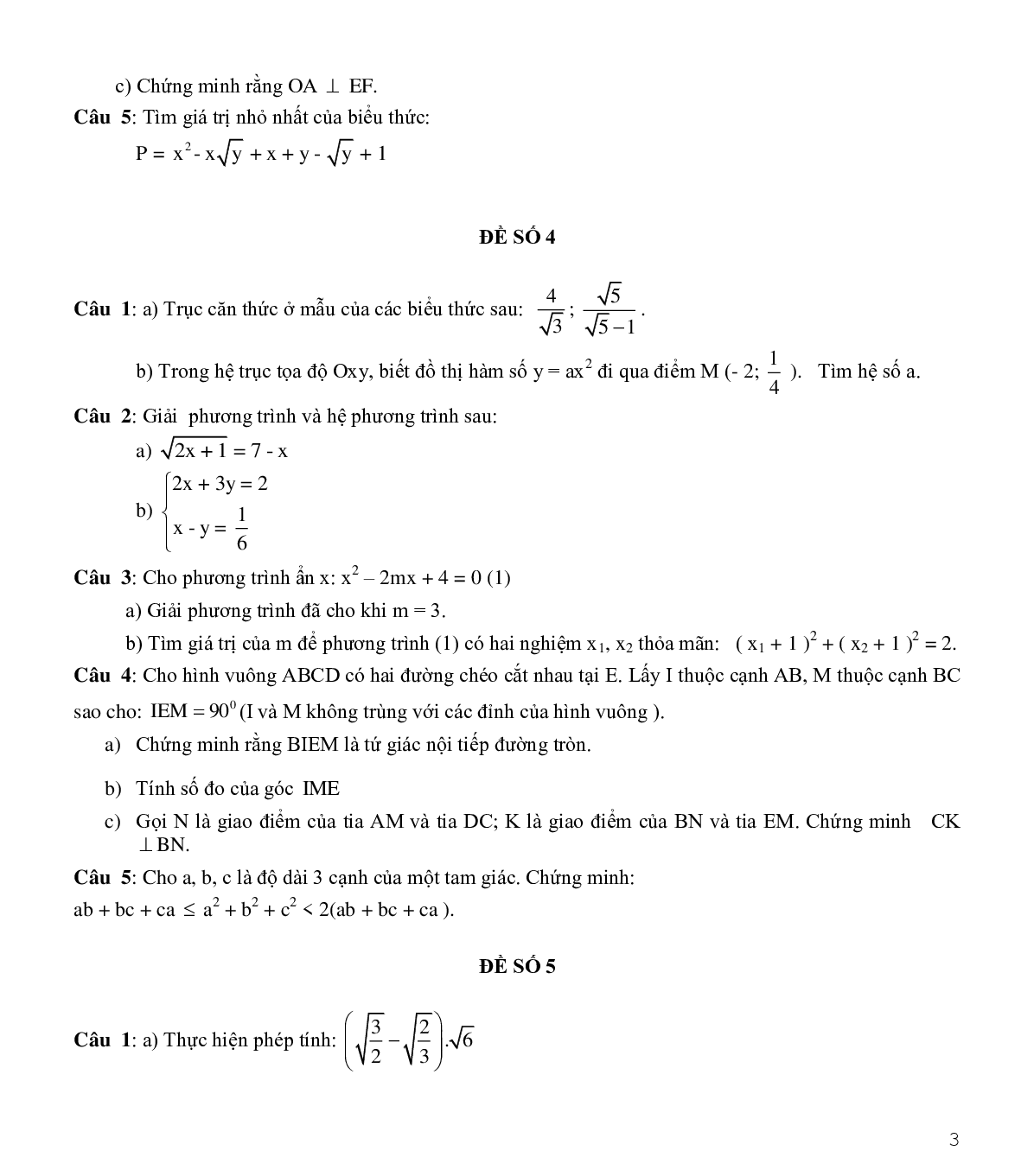 Tuyển tập đề thi toán vào 10 (trang 3)