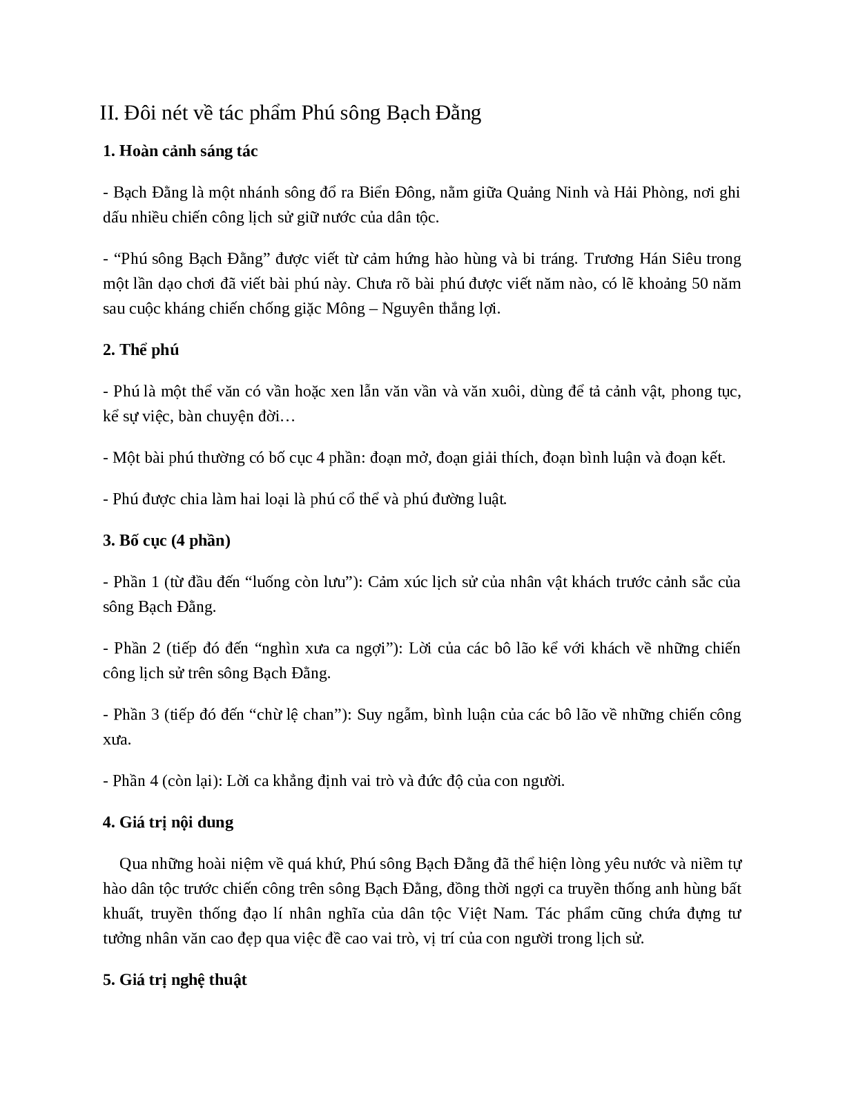 Phú sông Bạch Đằng (Trương Hán Siêu) - nội dung, dàn ý phân tích, bố cục, tóm tắt (trang 7)