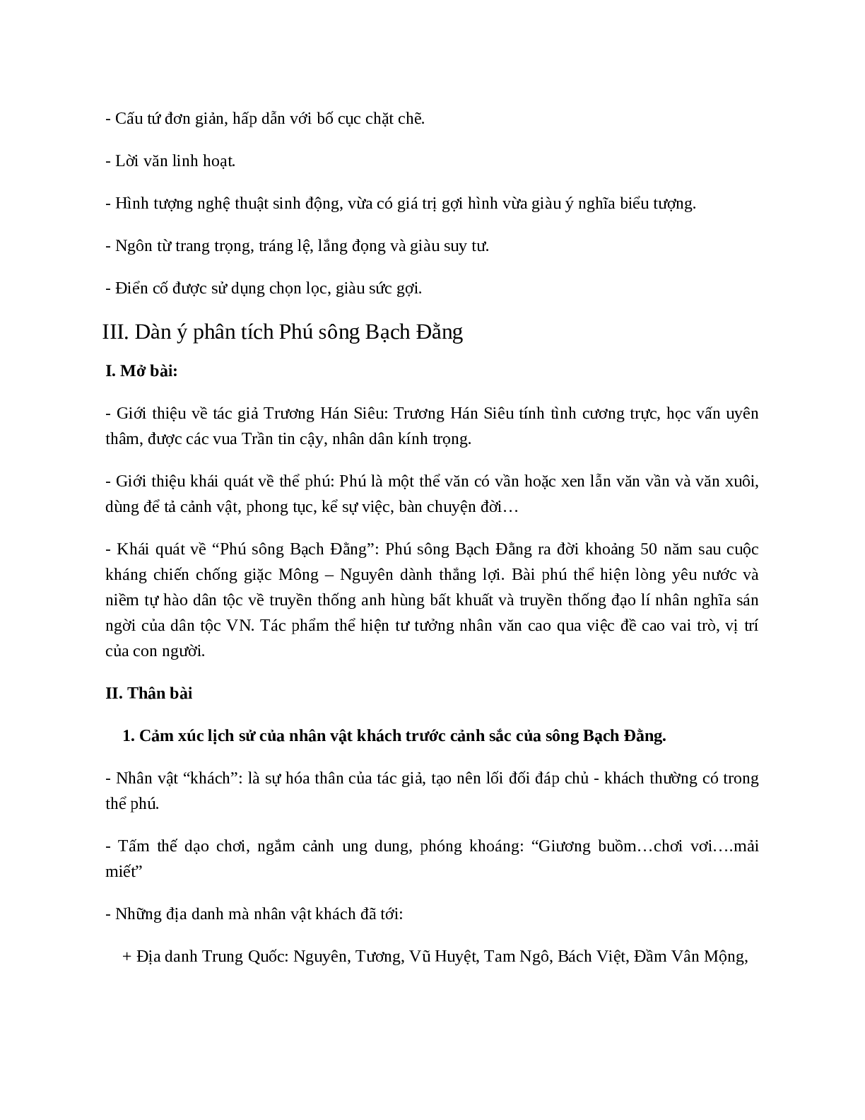 Phú sông Bạch Đằng (Trương Hán Siêu) - nội dung, dàn ý phân tích, bố cục, tóm tắt (trang 8)