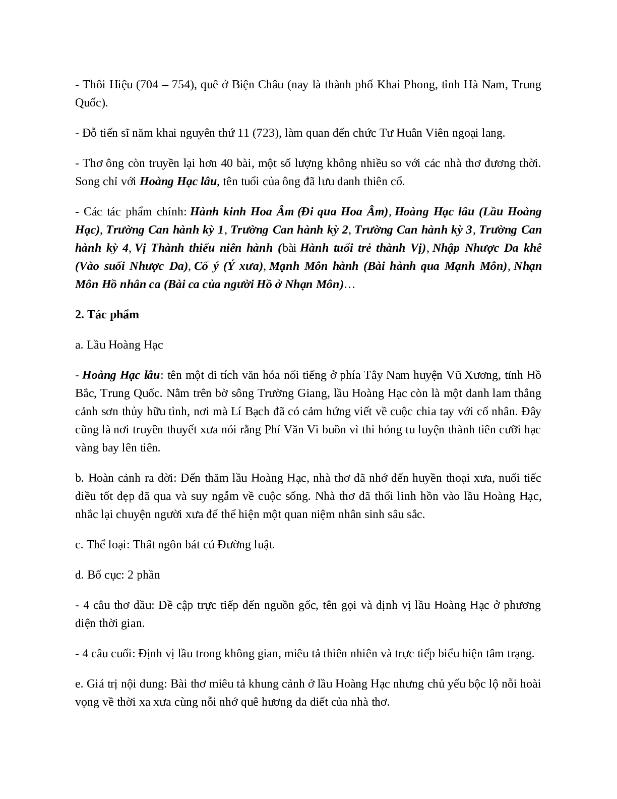 Lầu Hoàng Hạc (Hoàng Hạc Lâu) - Tác giả tác phẩm - Ngữ văn lớp 10 (trang 3)