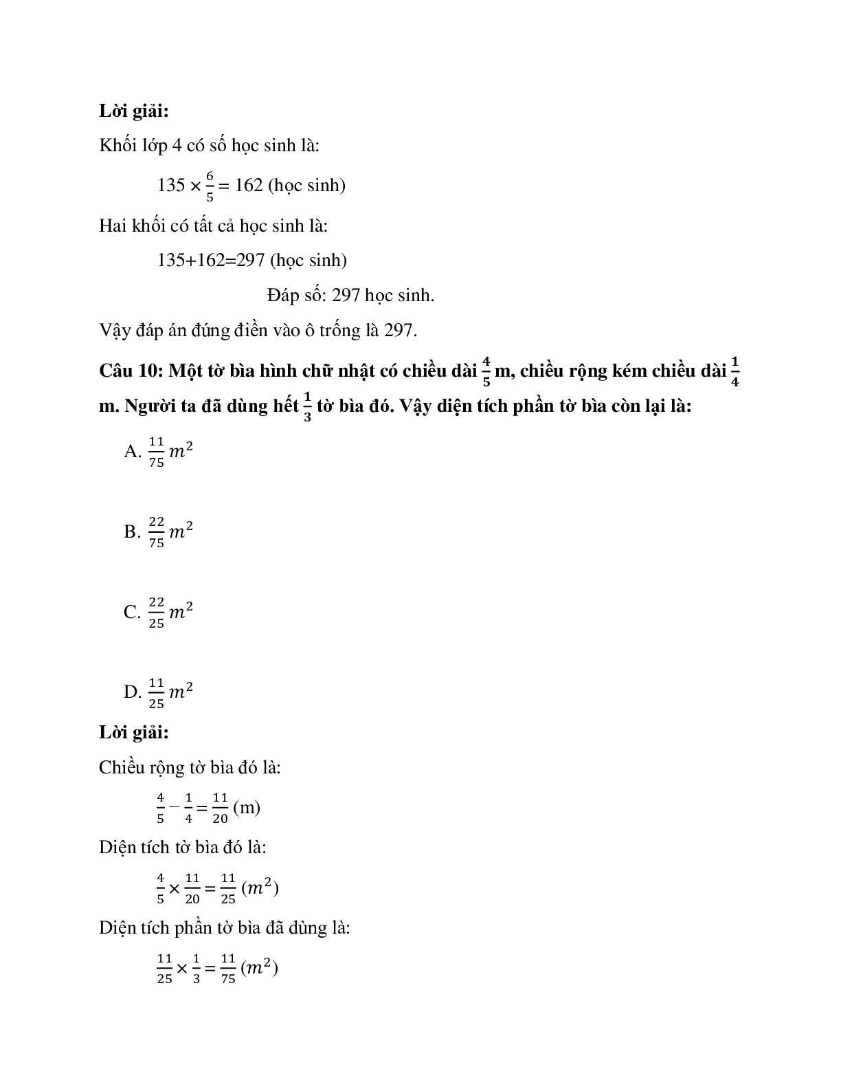 20 câu Trắc nghiệm Ôn tập phân số có đáp án có đáp án 2023 – Toán lớp 4 (trang 7)