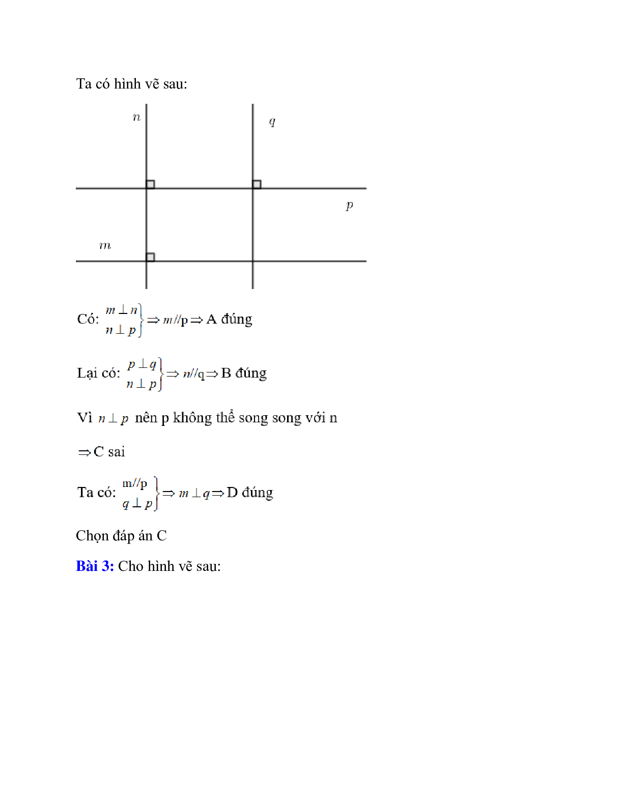 Trắc nghiệm Từ vuông góc đến song song có đáp án – Toán lớp 7 (trang 2)