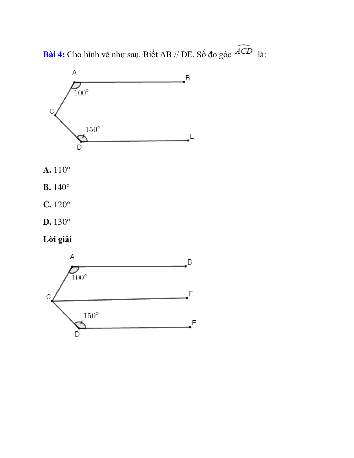 Trắc nghiệm Từ vuông góc đến song song có đáp án – Toán lớp 7 (trang 4)