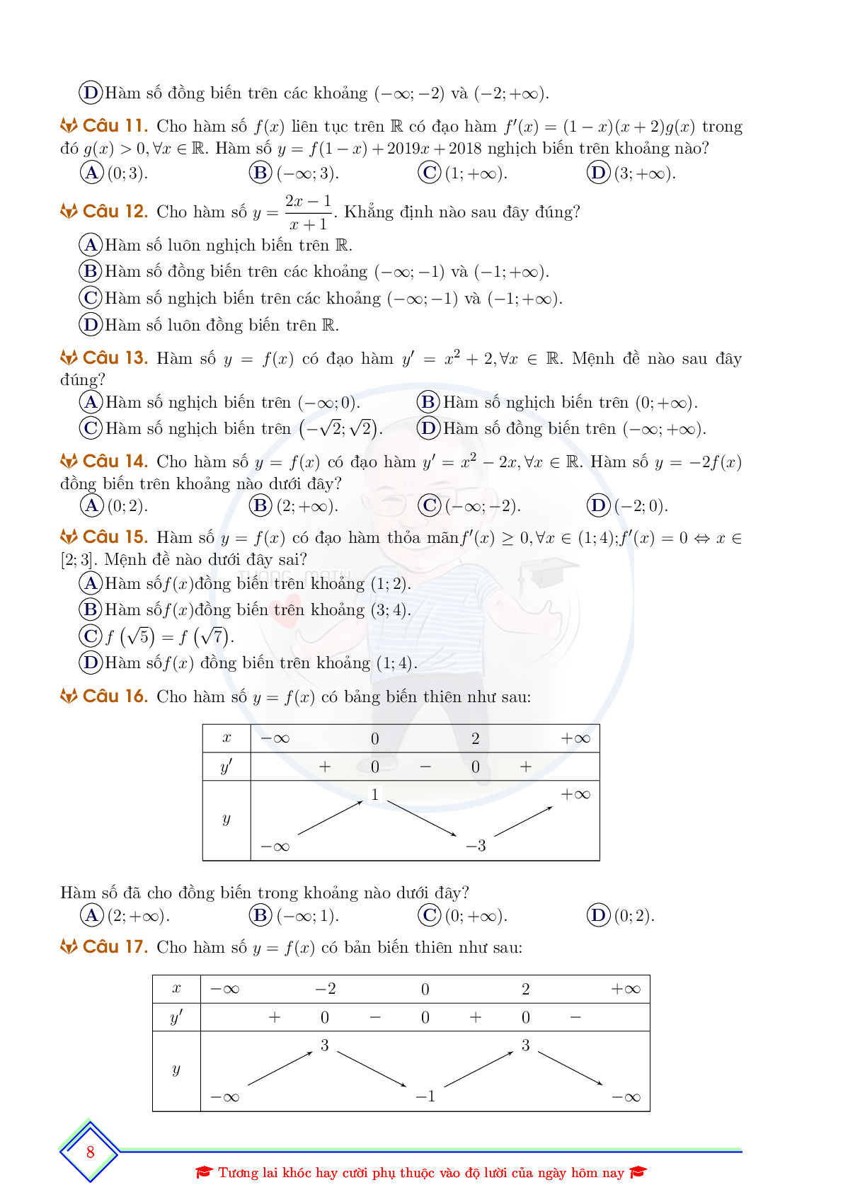 Chuyên đề về tính đơn điệu của hàm số ôn thi THPTQG (trang 10)