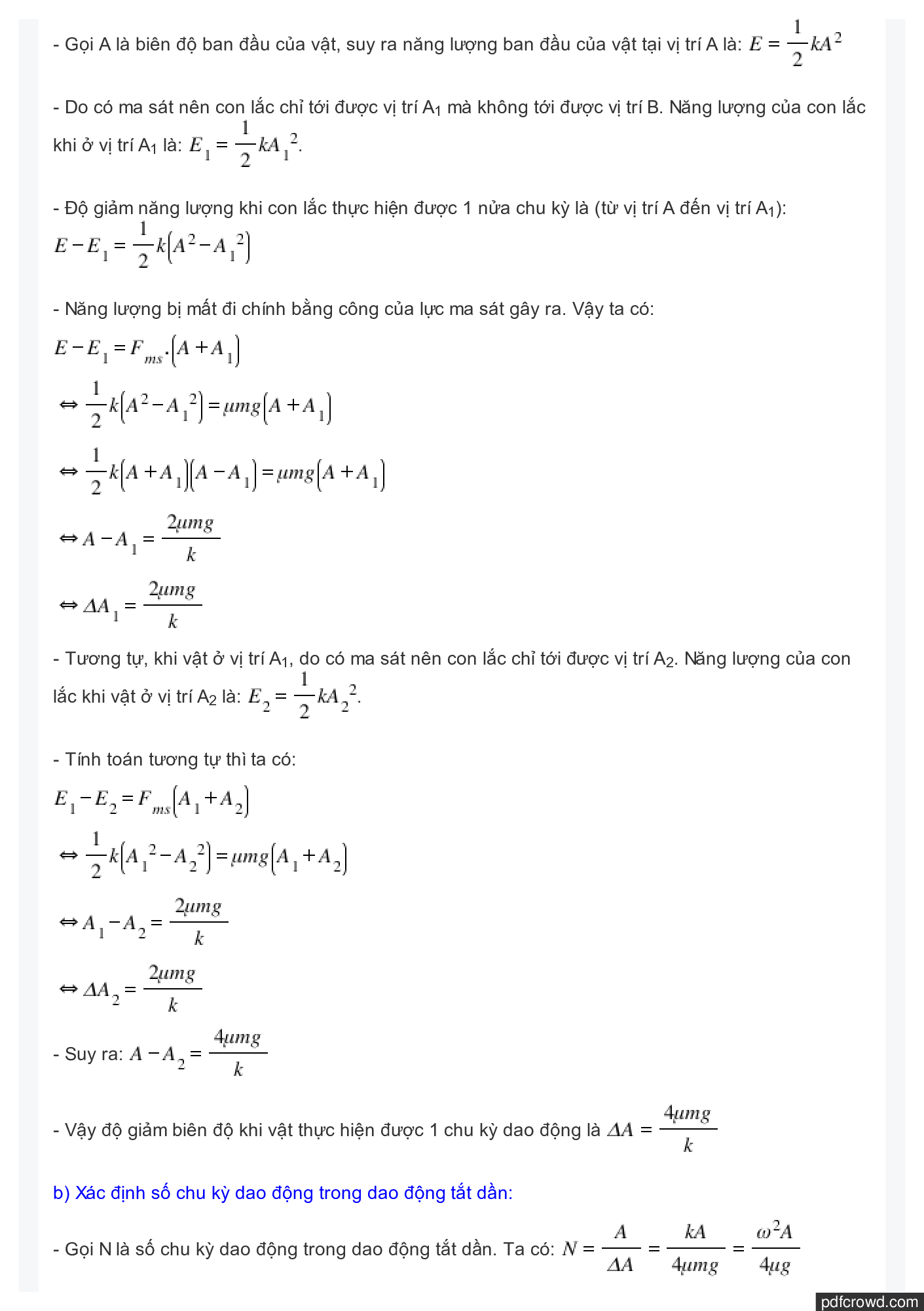 Phương pháp giải 7 dạng toán Dao động tắt dần (trang 2)