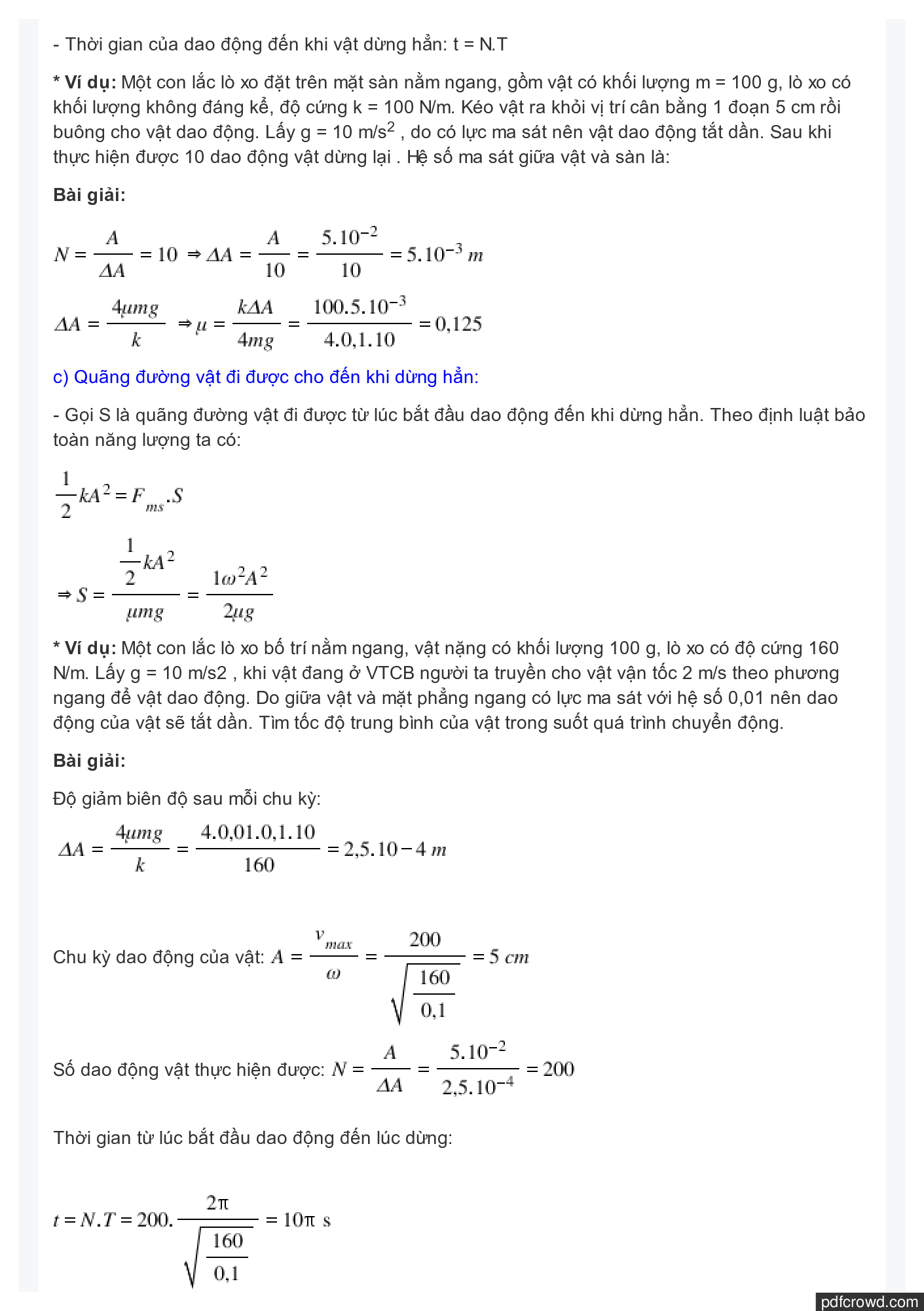 Phương pháp giải 7 dạng toán Dao động tắt dần (trang 3)