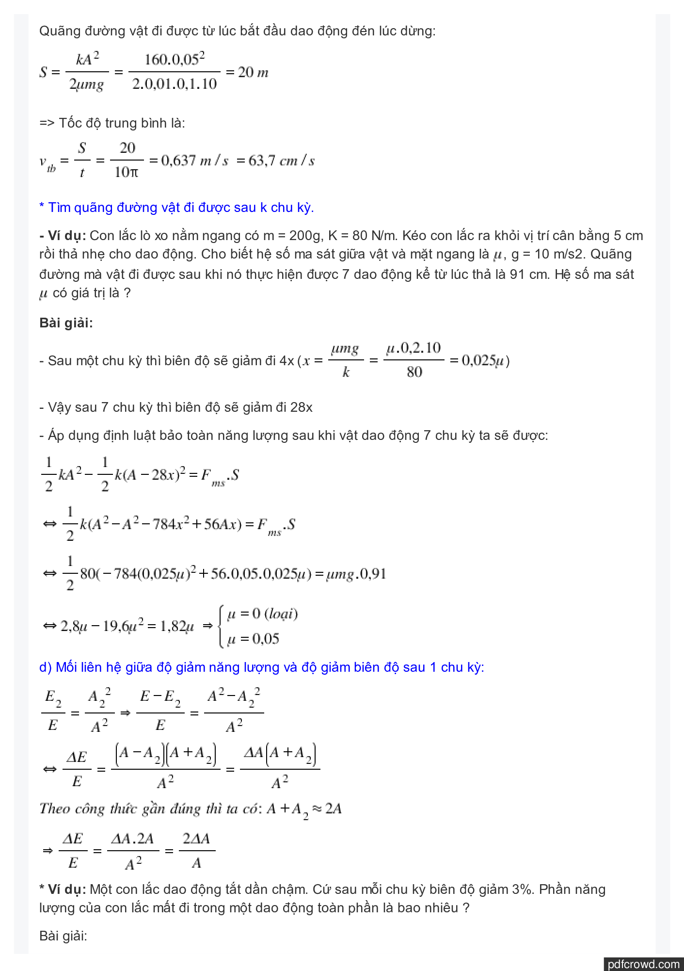 Phương pháp giải 7 dạng toán Dao động tắt dần (trang 4)