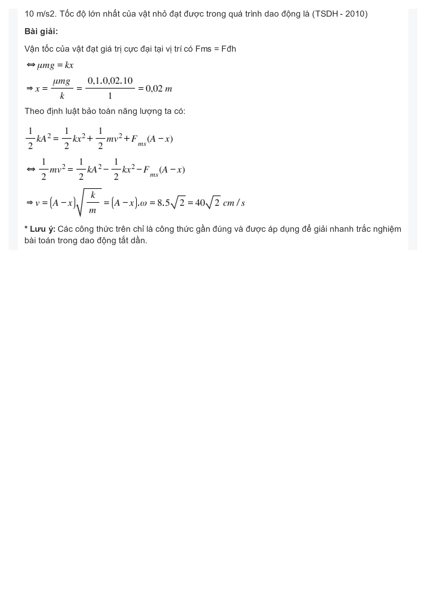 Phương pháp giải 7 dạng toán Dao động tắt dần (trang 6)