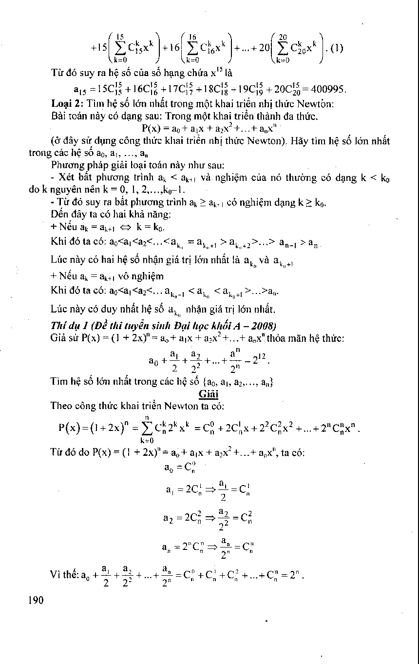 Nhị thức Newton trong các đề thi Đại học (trang 5)