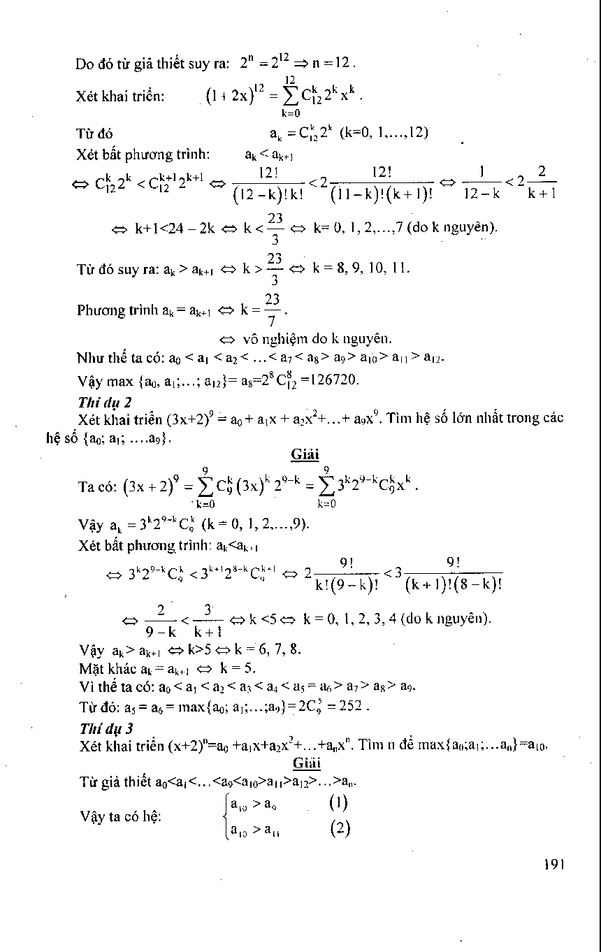 Nhị thức Newton trong các đề thi Đại học (trang 6)