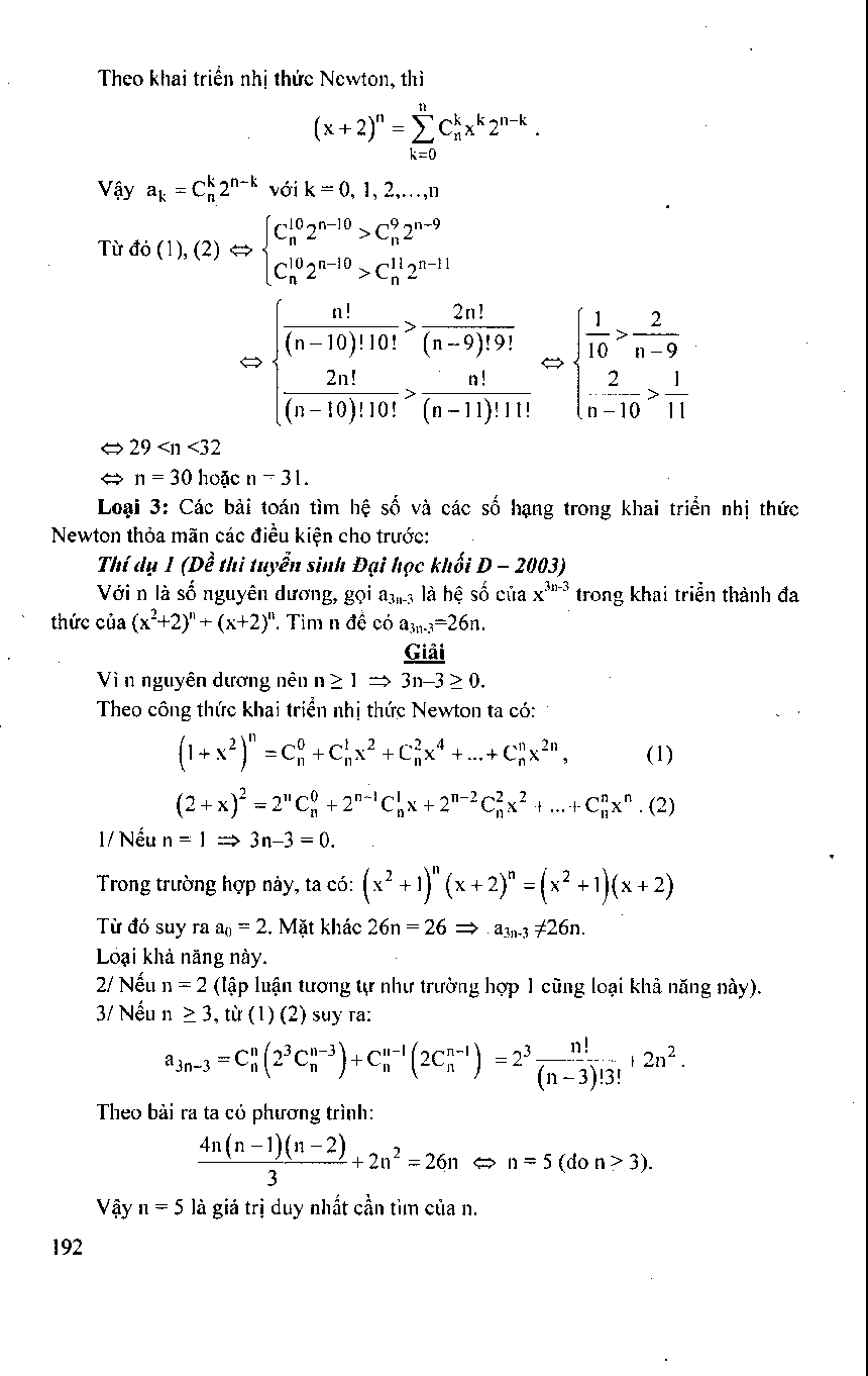 Nhị thức Newton trong các đề thi Đại học (trang 7)