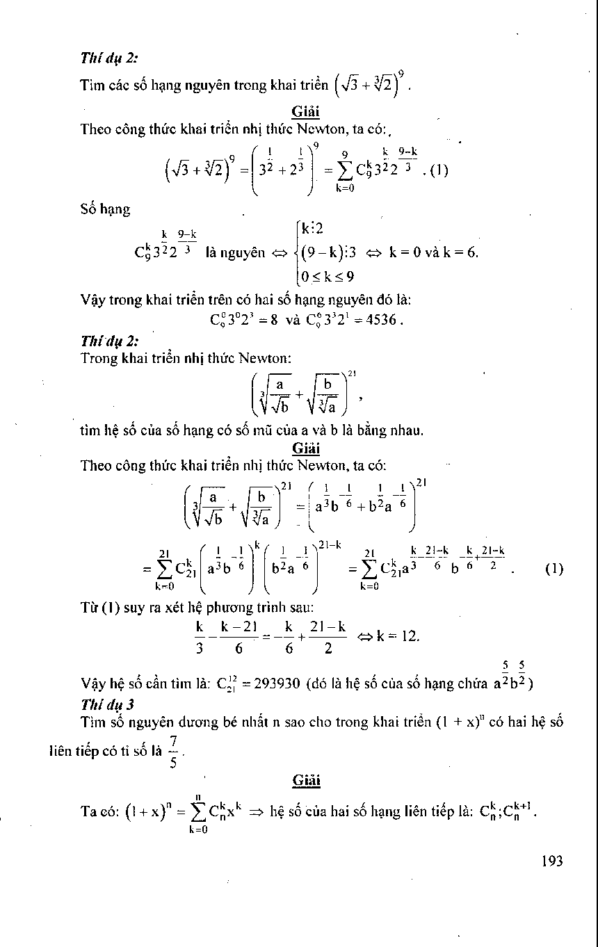 Nhị thức Newton trong các đề thi Đại học (trang 8)