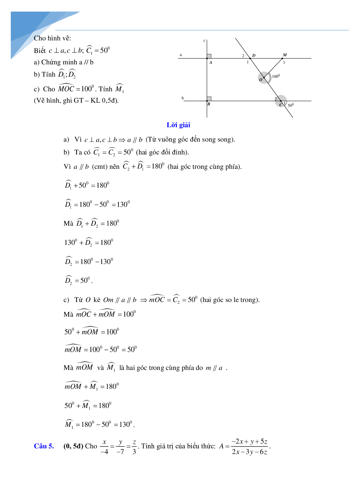 Bộ đề giữa kì 1 môn toán lớp 7 Hà Nội năm 2021 (trang 10)