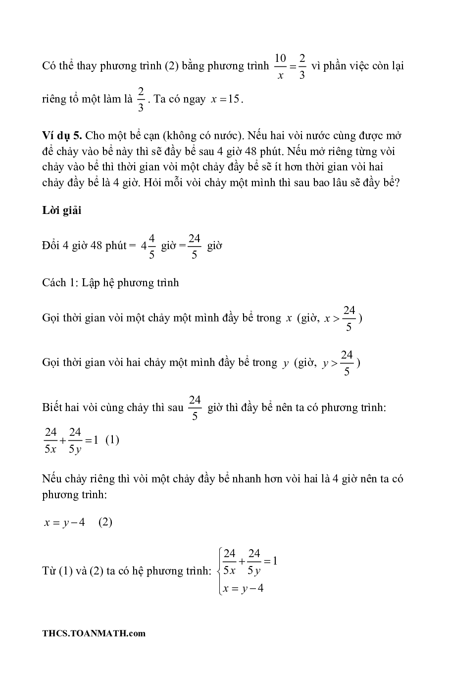 Chuyên đề giải toán bằng cách lập phương trình – hệ phương trình ôn thi vào lớp 10 (trang 10)
