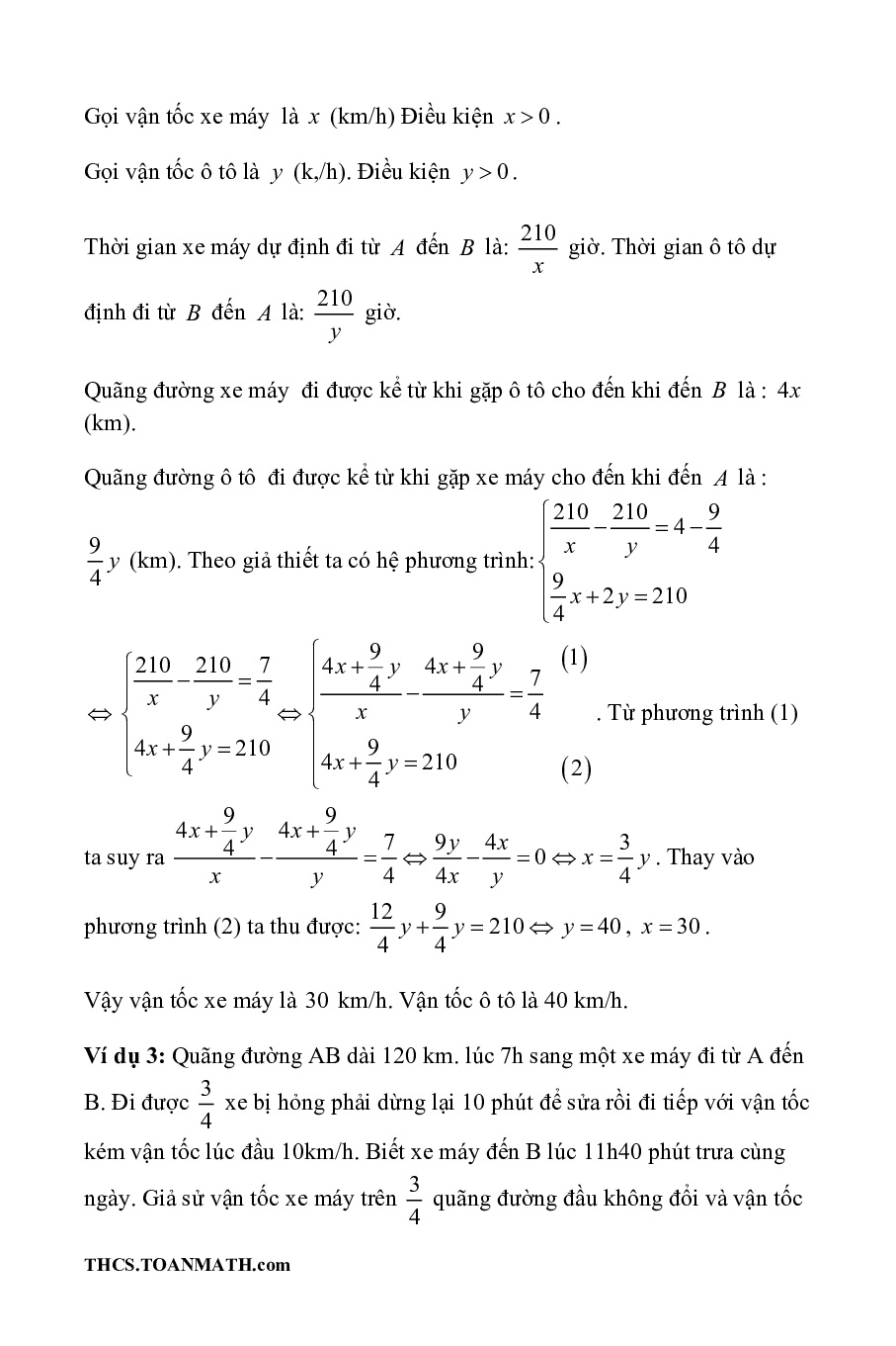 Chuyên đề giải toán bằng cách lập phương trình – hệ phương trình ôn thi vào lớp 10 (trang 3)