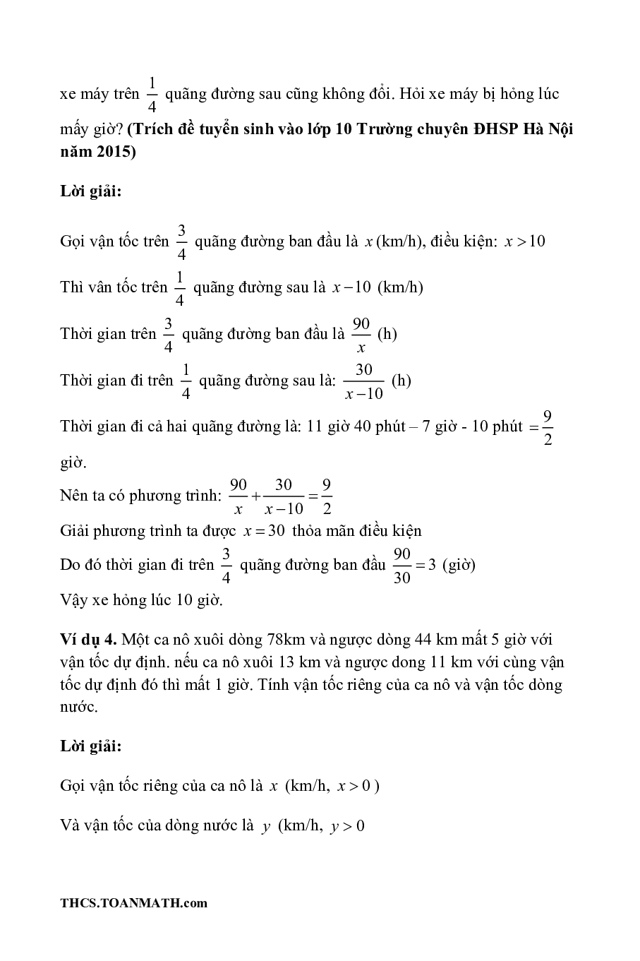 Chuyên đề giải toán bằng cách lập phương trình – hệ phương trình ôn thi vào lớp 10 (trang 4)