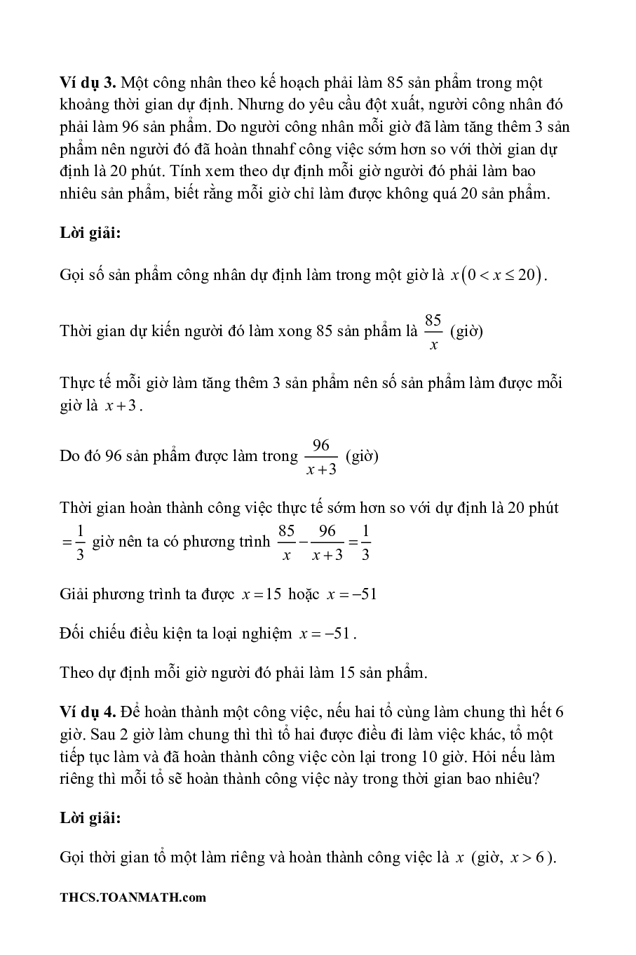 Chuyên đề giải toán bằng cách lập phương trình – hệ phương trình ôn thi vào lớp 10 (trang 8)