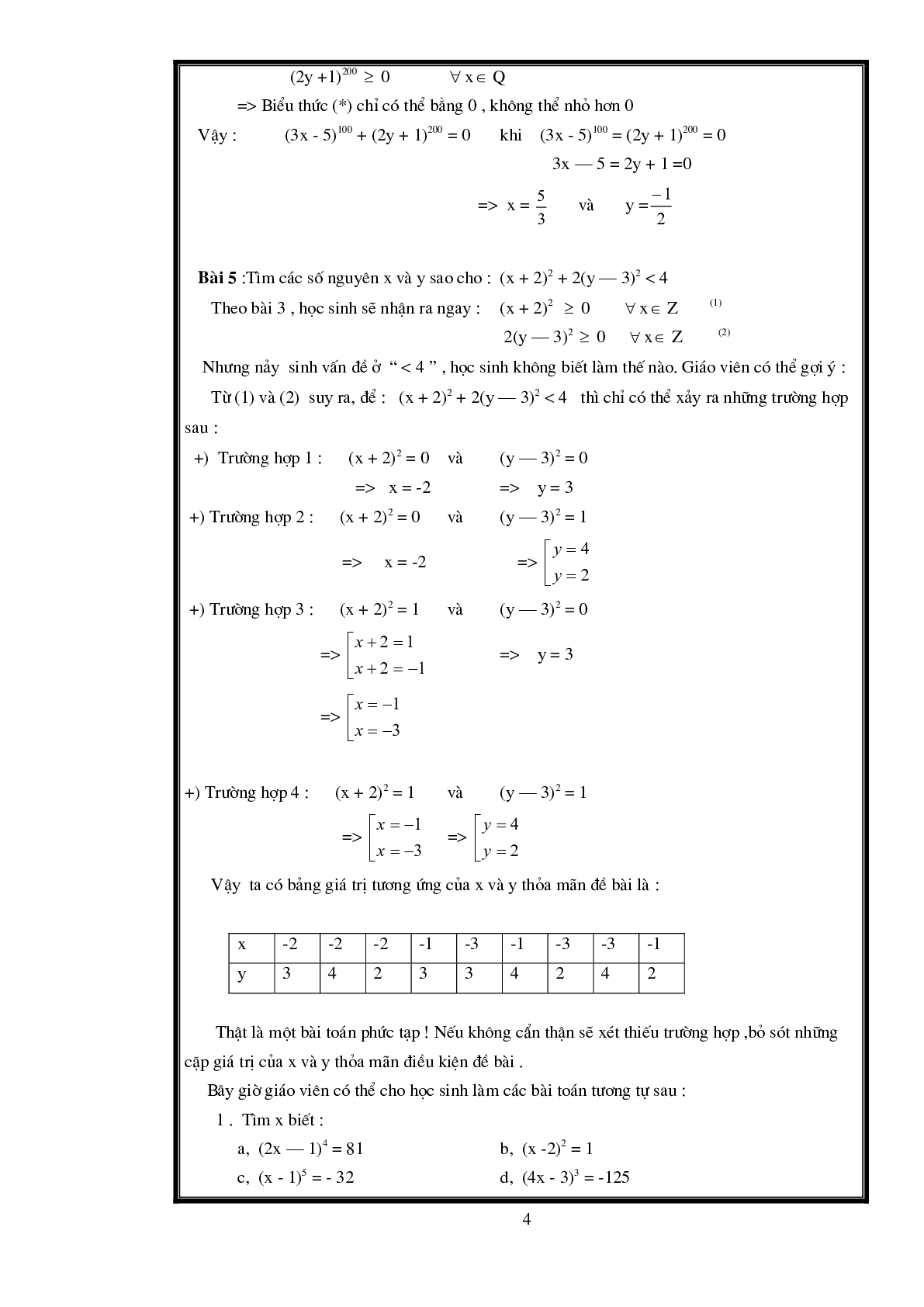 Các dạng bài tập về Lũy thừa có đáp án (trang 4)