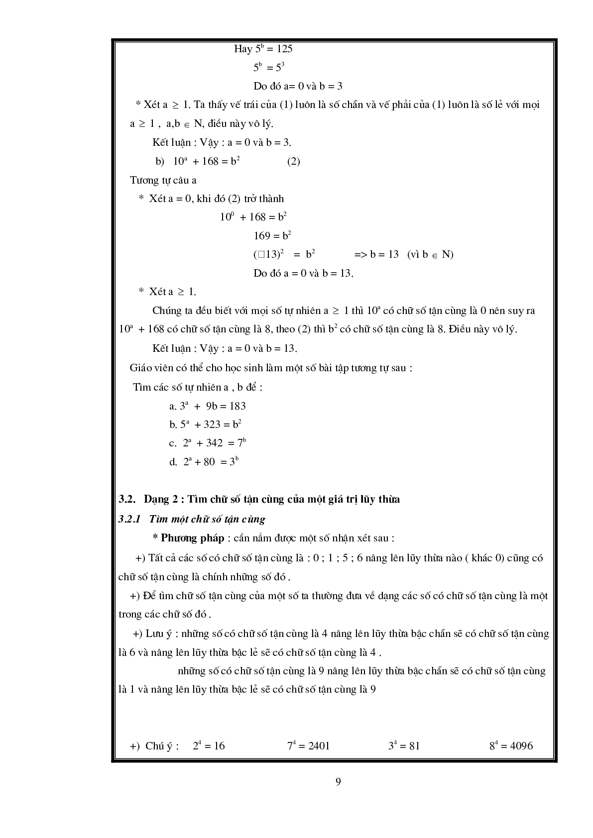 Các dạng bài tập về Lũy thừa có đáp án (trang 9)