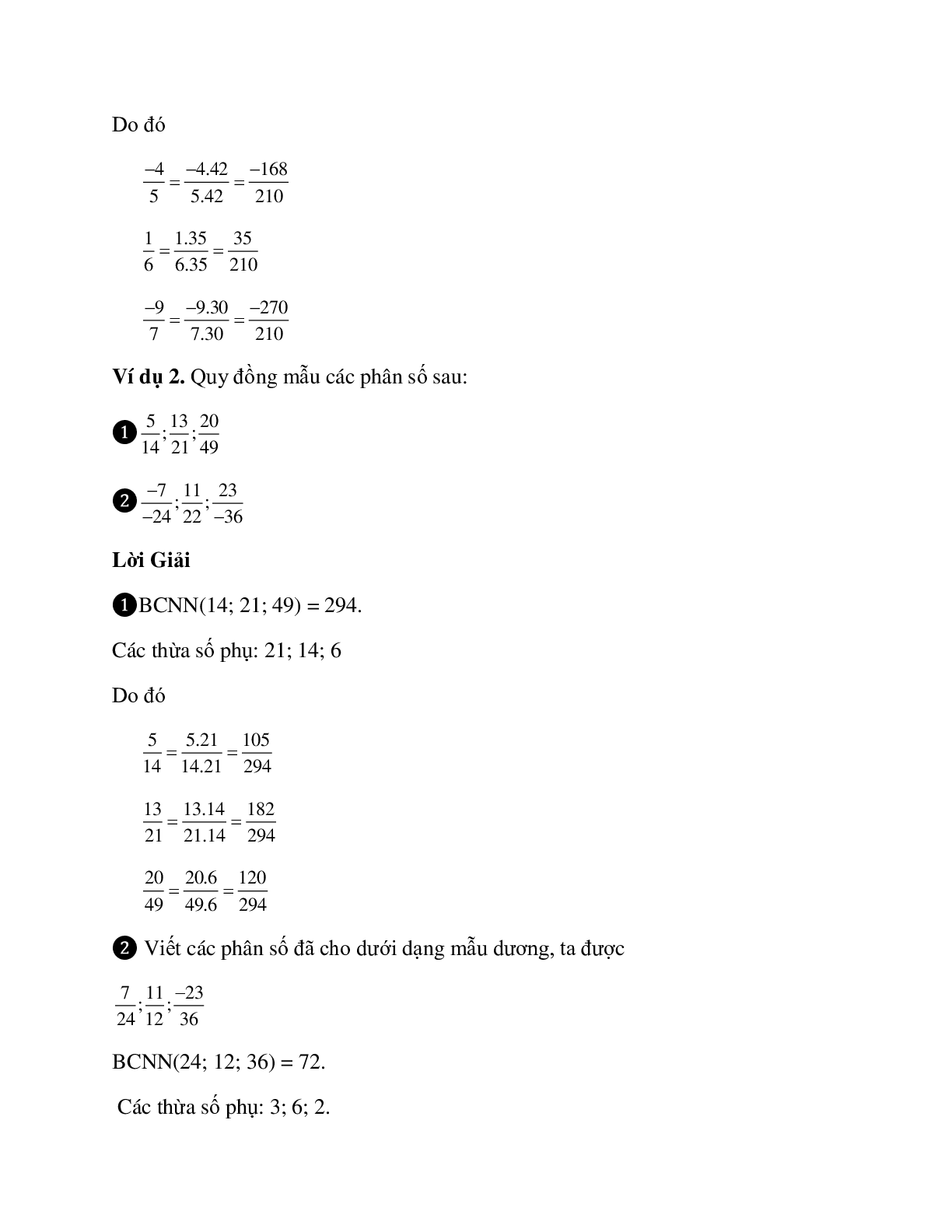 Bài tập về quy đồng mẫu nhiều phân số có lời giải (trang 2)