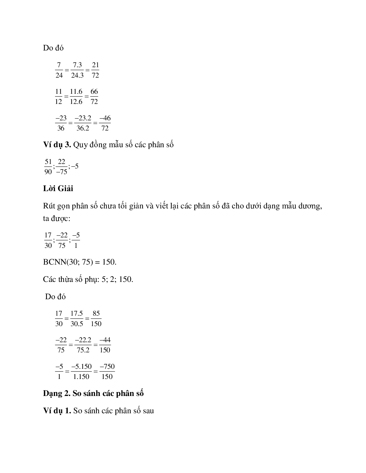 Bài tập về quy đồng mẫu nhiều phân số có lời giải (trang 3)