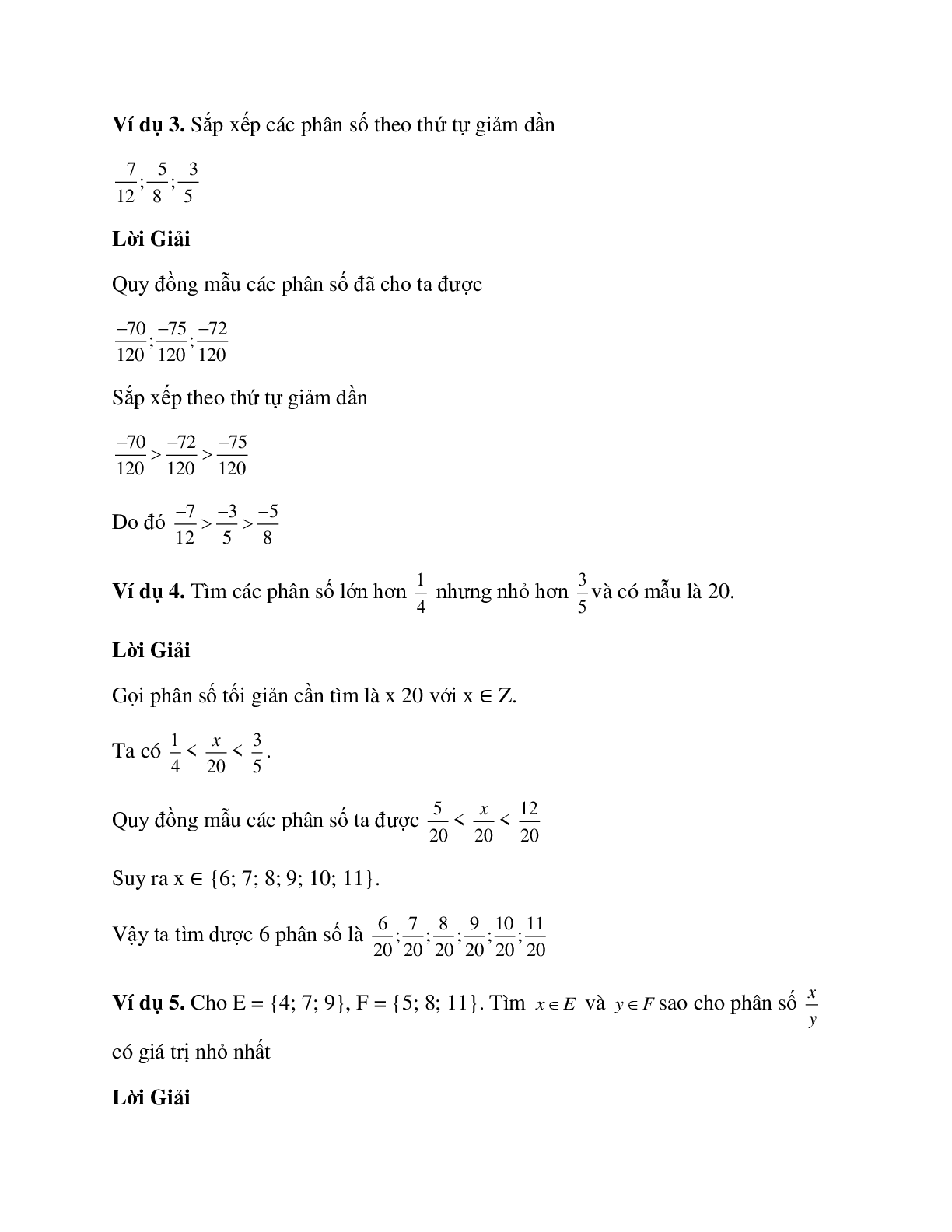 Bài tập về quy đồng mẫu nhiều phân số có lời giải (trang 5)