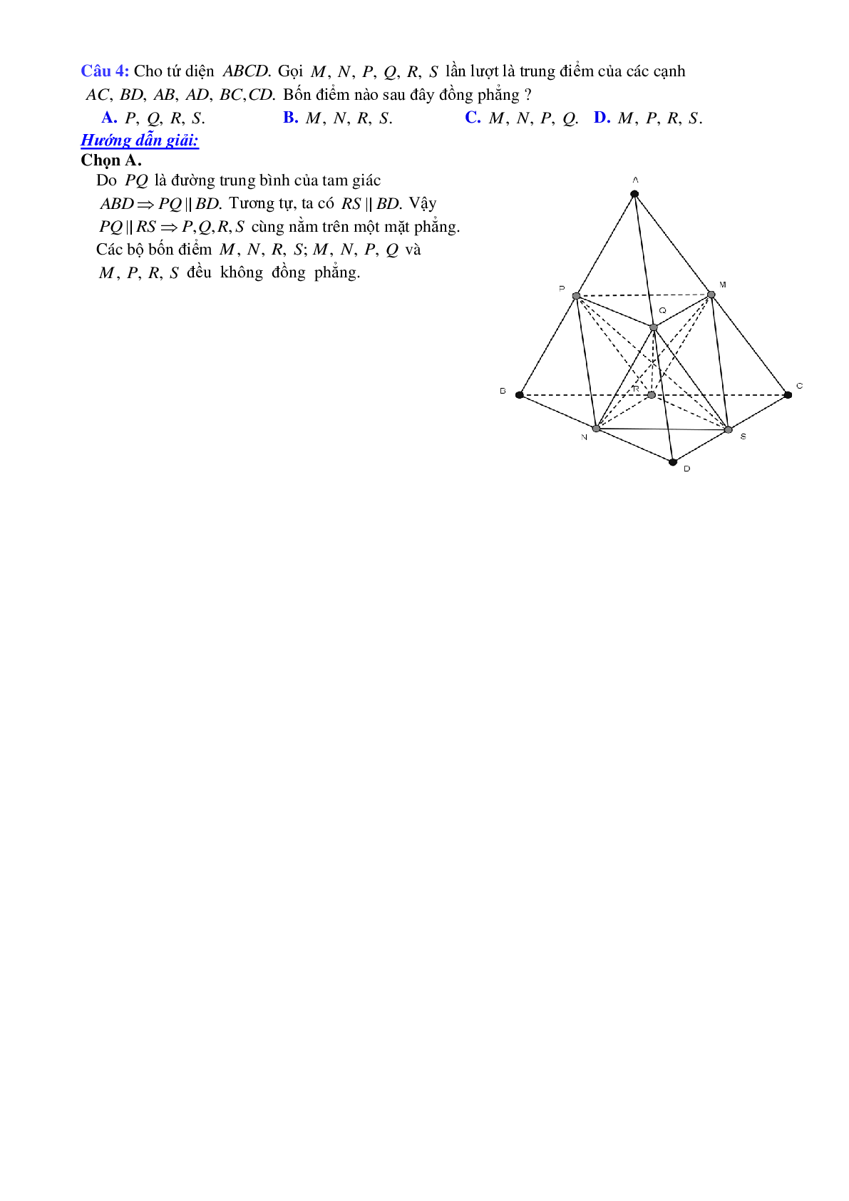 Phương pháp giải và bài tập về Cách chứng minh bốn điểm đồng phẳng và ba đường thẳng đồng qui (trang 3)