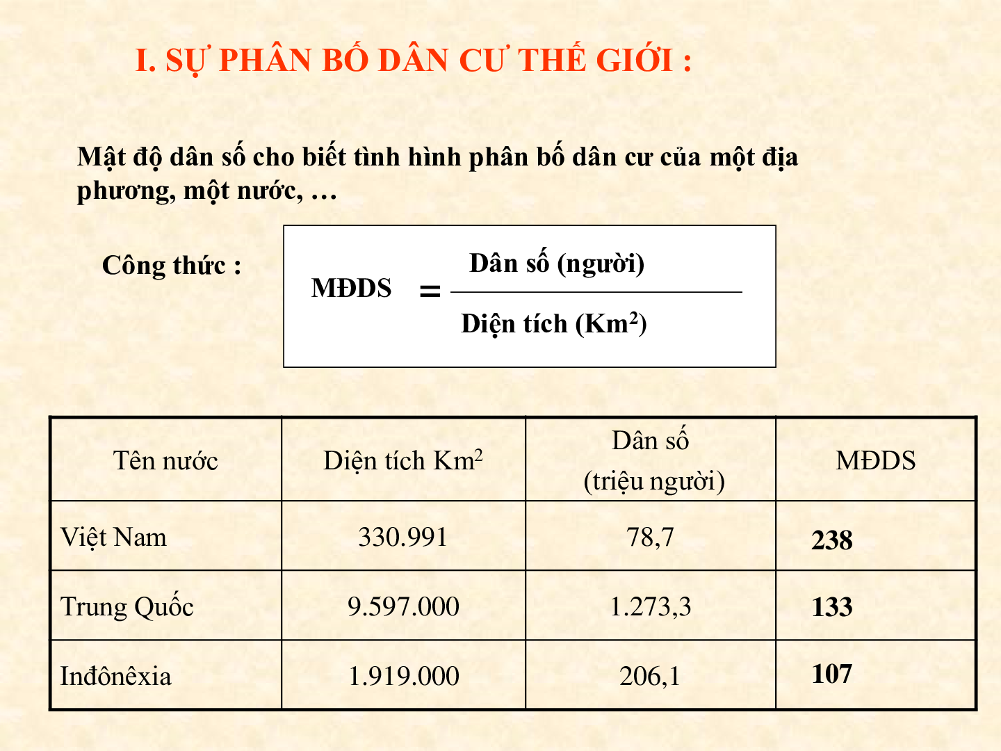 Bài giảng Địa lí 7 Tiết 2: Sự phân bố dân cư. Các chủng tộc trên thế giới (trang 2)