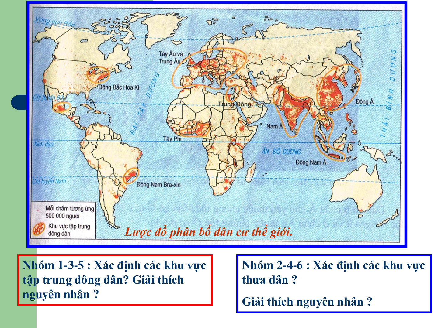 Bài giảng Địa lí 7 Tiết 2: Sự phân bố dân cư. Các chủng tộc trên thế giới (trang 3)