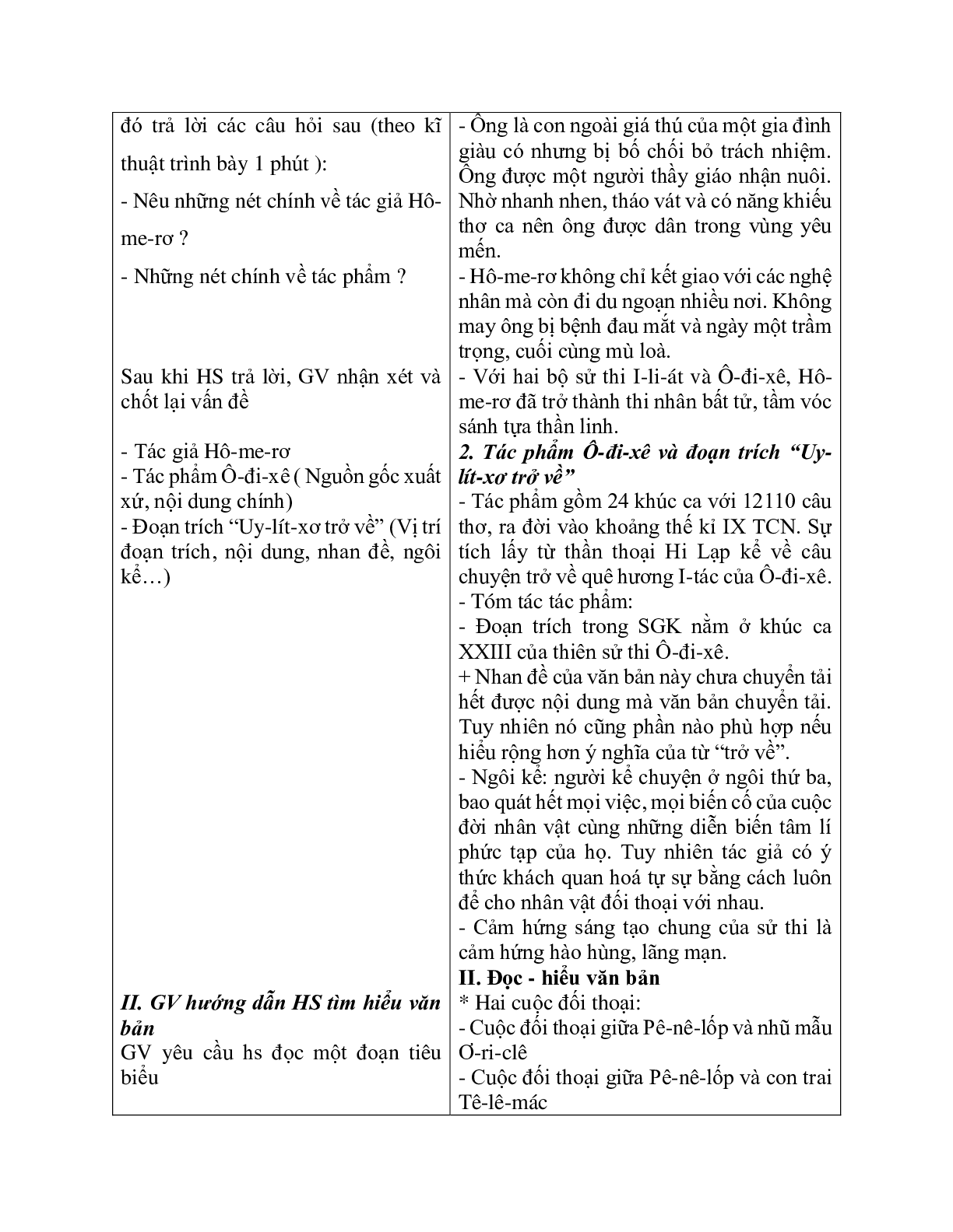 Giáo án ngữ văn lớp 10 Tiết 22, 23: Uy-Lit-xơ trở về (trang 3)