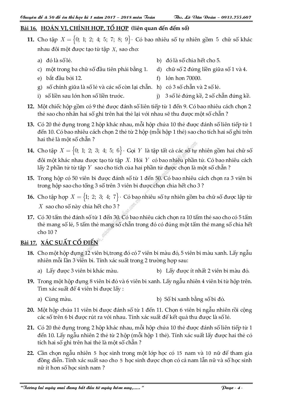 Đề cương ôn tập học kì 1 Toán 11 (trang 4)