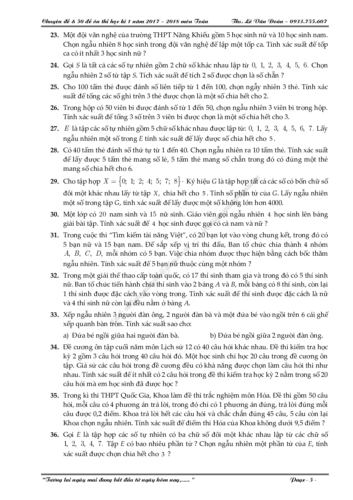Đề cương ôn tập học kì 1 Toán 11 (trang 5)