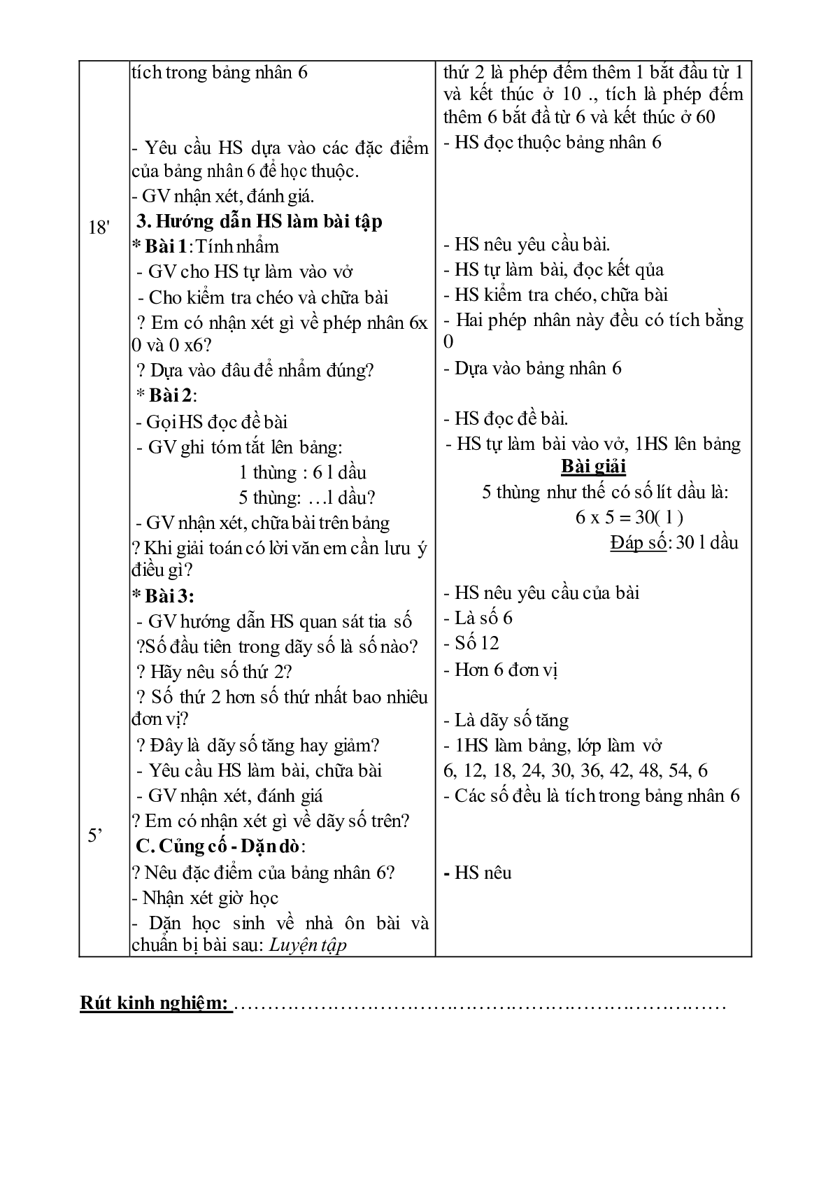 Giáo án Toán lớp 3 tuần 4 mới nhất (trang 6)