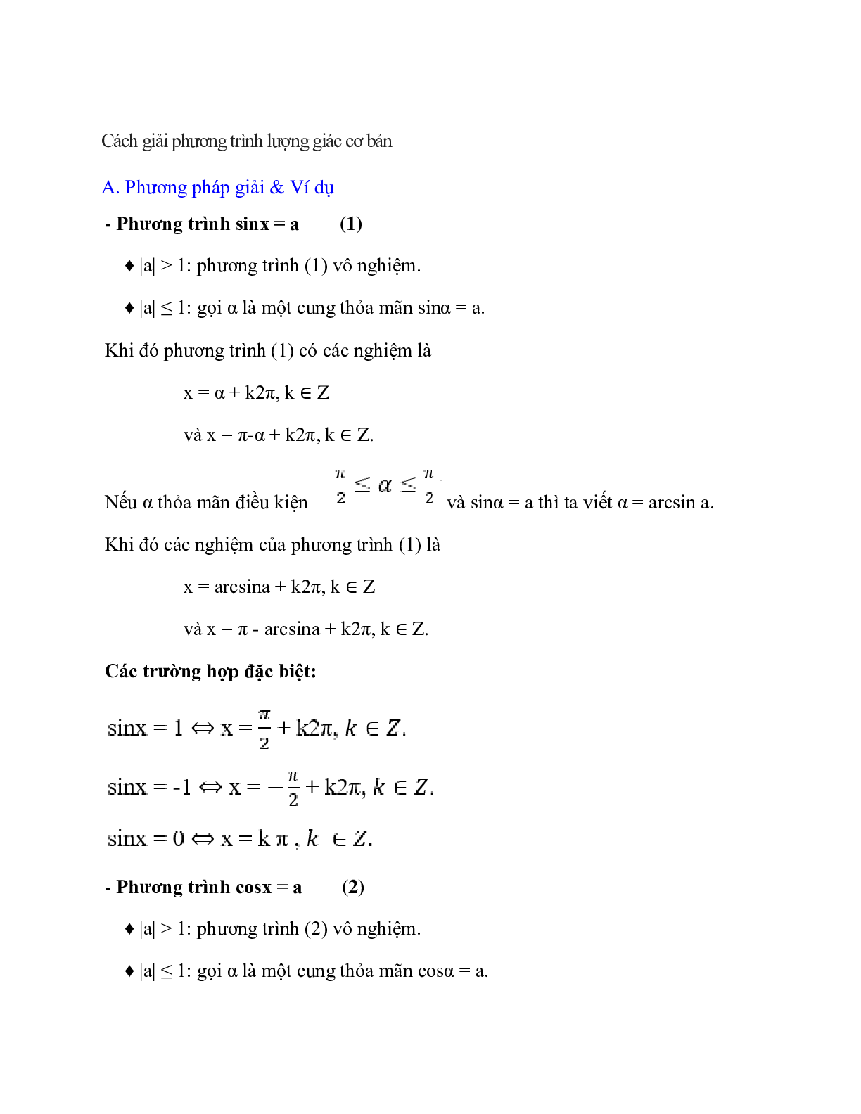 Chuyên đề Phương trình lượng giác 2023 hay, chọn lọc (trang 1)