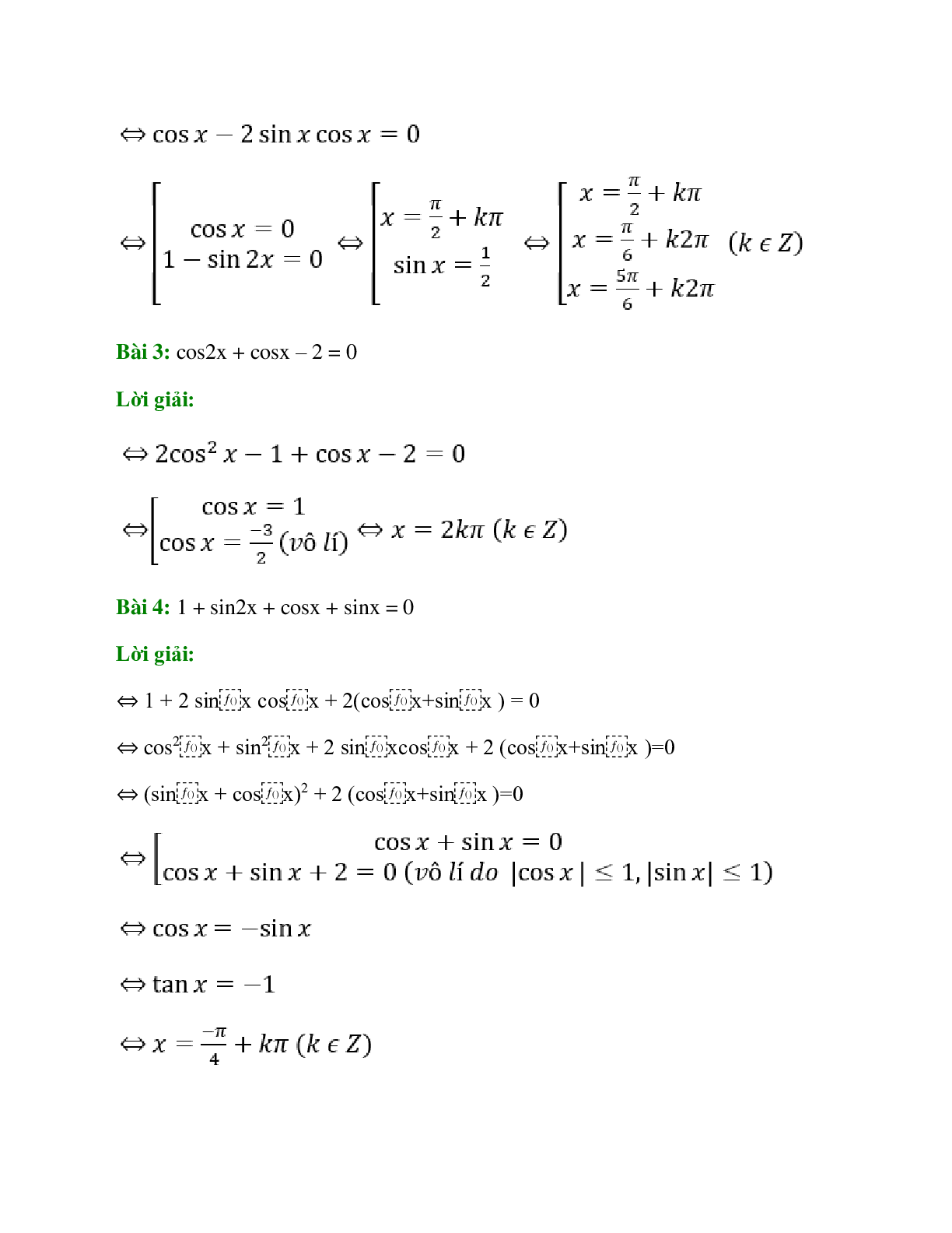 Chuyên đề Phương trình lượng giác 2023 hay, chọn lọc (trang 10)