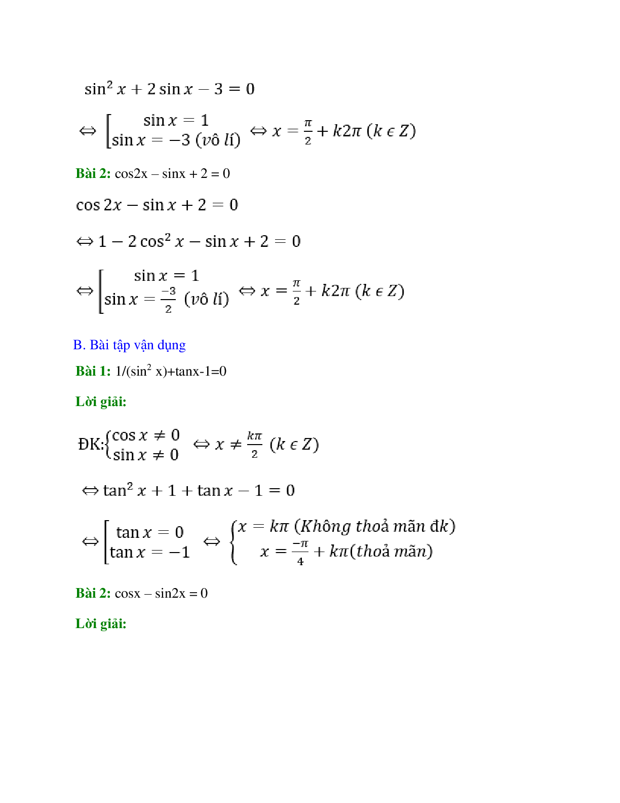 Chuyên đề Phương trình lượng giác 2023 hay, chọn lọc (trang 9)