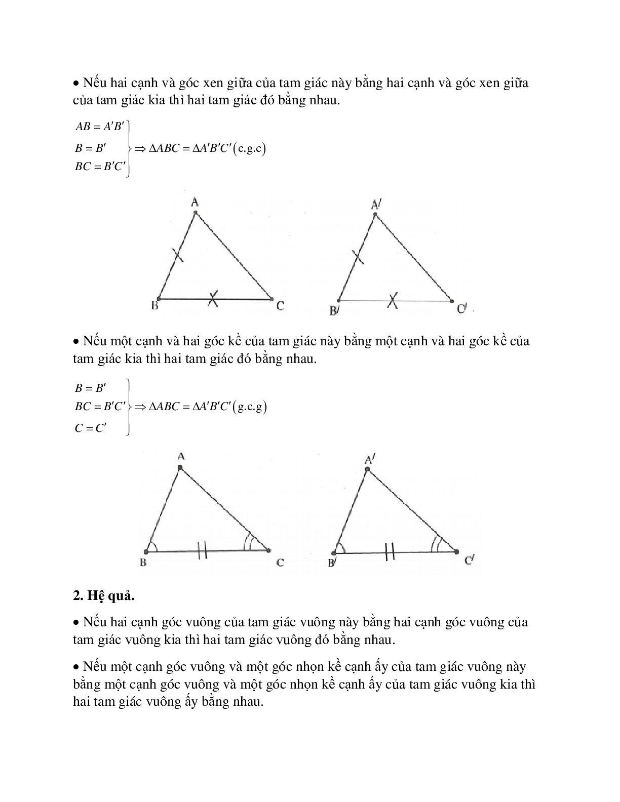 Tuyển tập những bài tập hay gặp về Hai tam giác bằng nhau hình học lớp 7 có lời giải (trang 2)