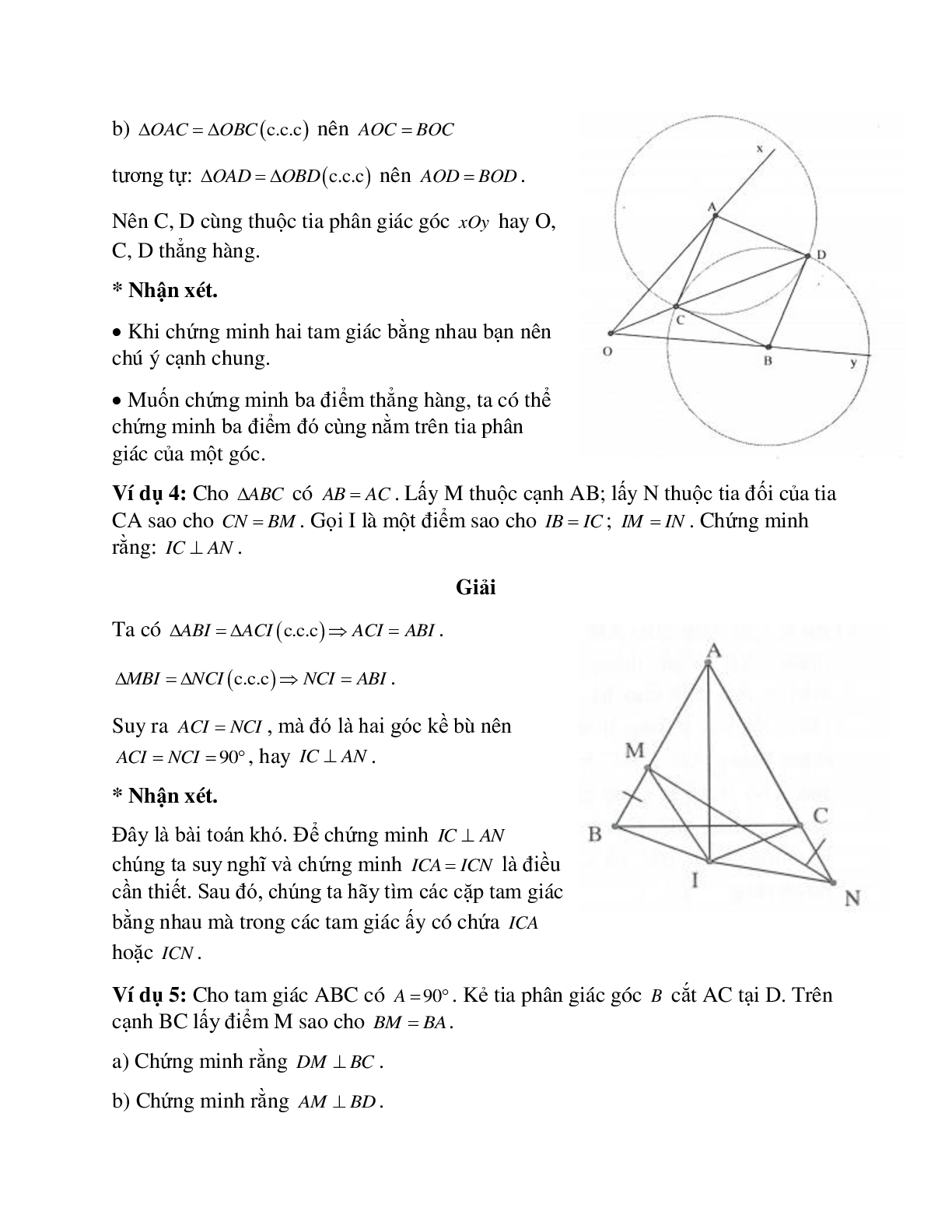 Tuyển tập những bài tập hay gặp về Hai tam giác bằng nhau hình học lớp 7 có lời giải (trang 5)