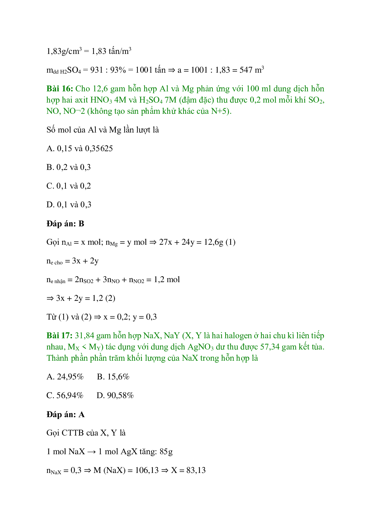 Trắc nghiệm Ôn tập học kì 2 có đáp án - Hóa học 10 (trang 6)