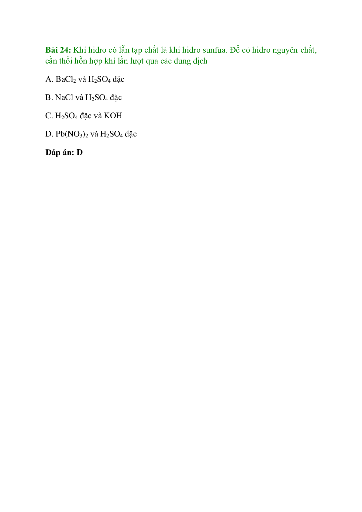 Trắc nghiệm Ôn tập học kì 2 có đáp án - Hóa học 10 (trang 9)