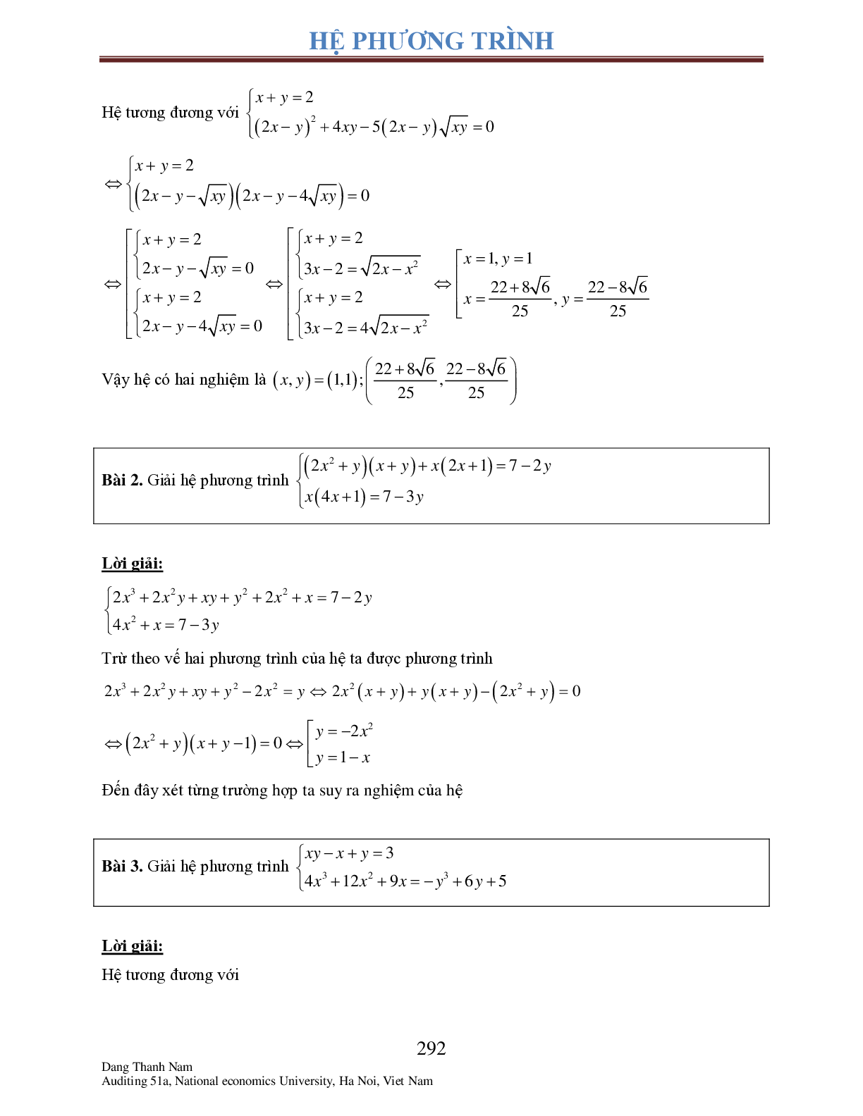 Chuyên đề 5: Hệ phương trình (trang 5)