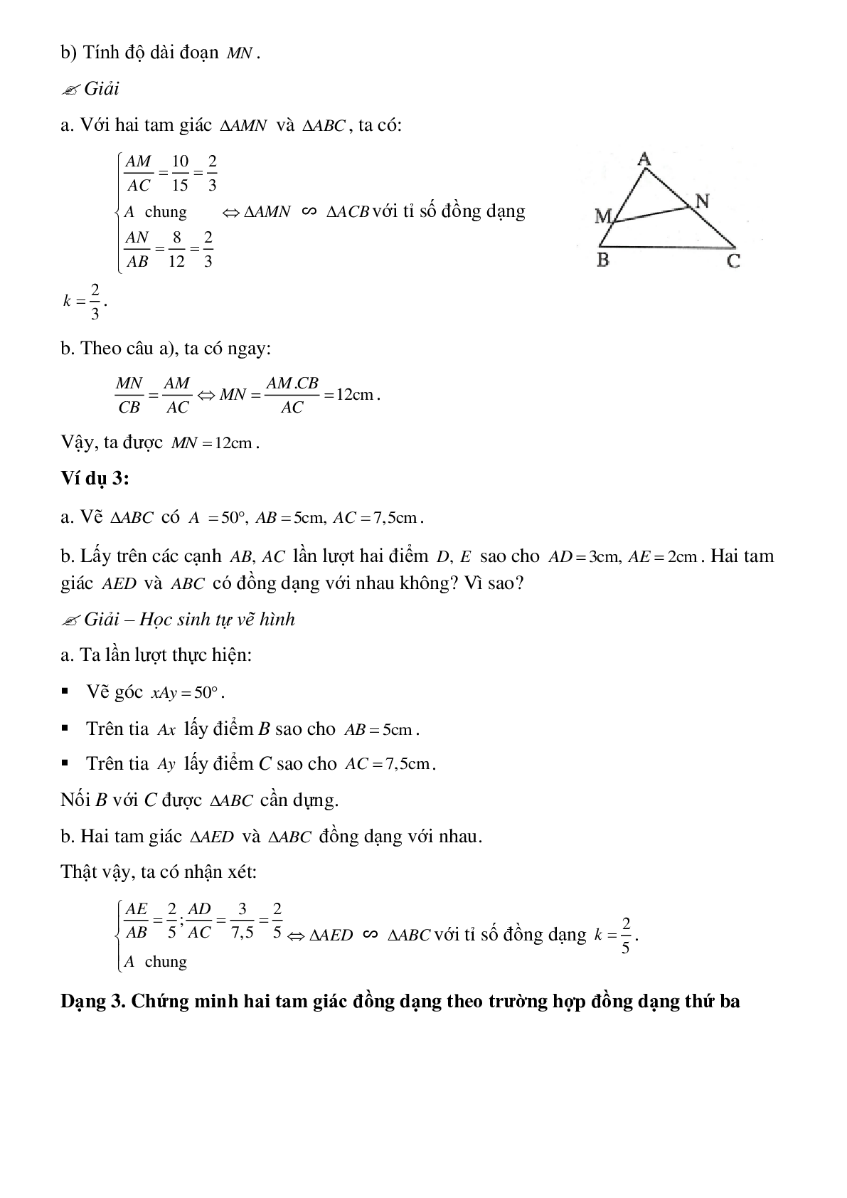 Phương pháp giải cụ thể, bài bác tập dượt về Chứng minh nhị tam giác đồng dạng tinh lọc (trang 4)