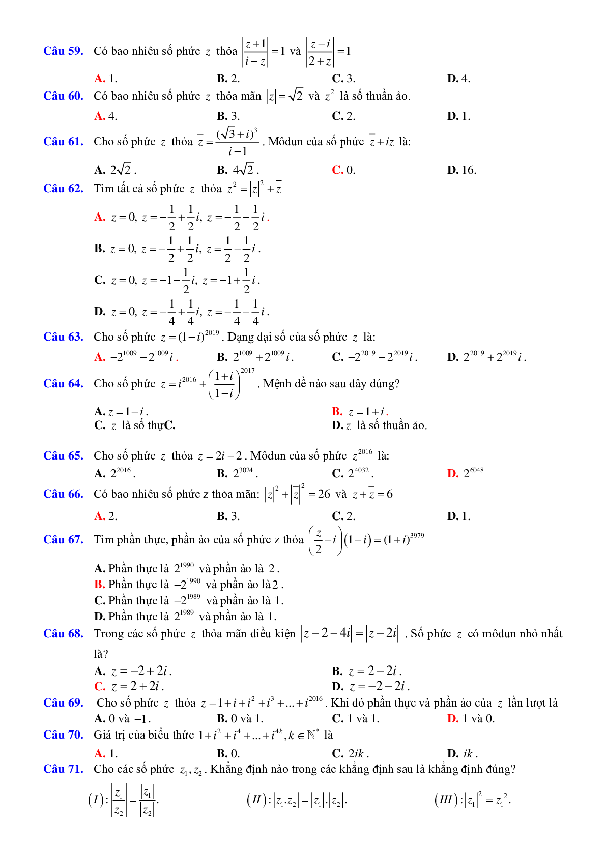 Các phép toán trên tập hợp số phức 2023 hay, chọn lọc (trang 7)