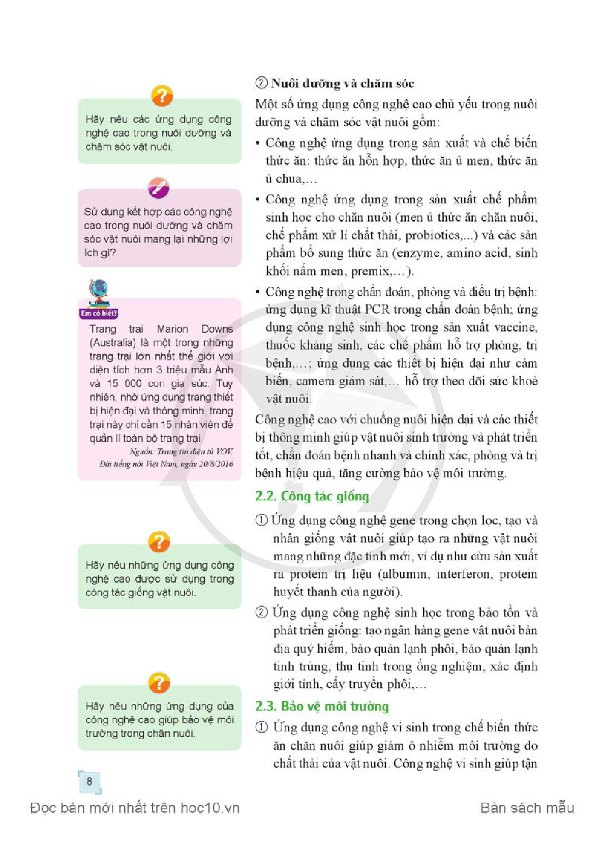 Công nghệ lớp 11 Công nghệ chăn nuôi Cánh diều pdf (trang 10)