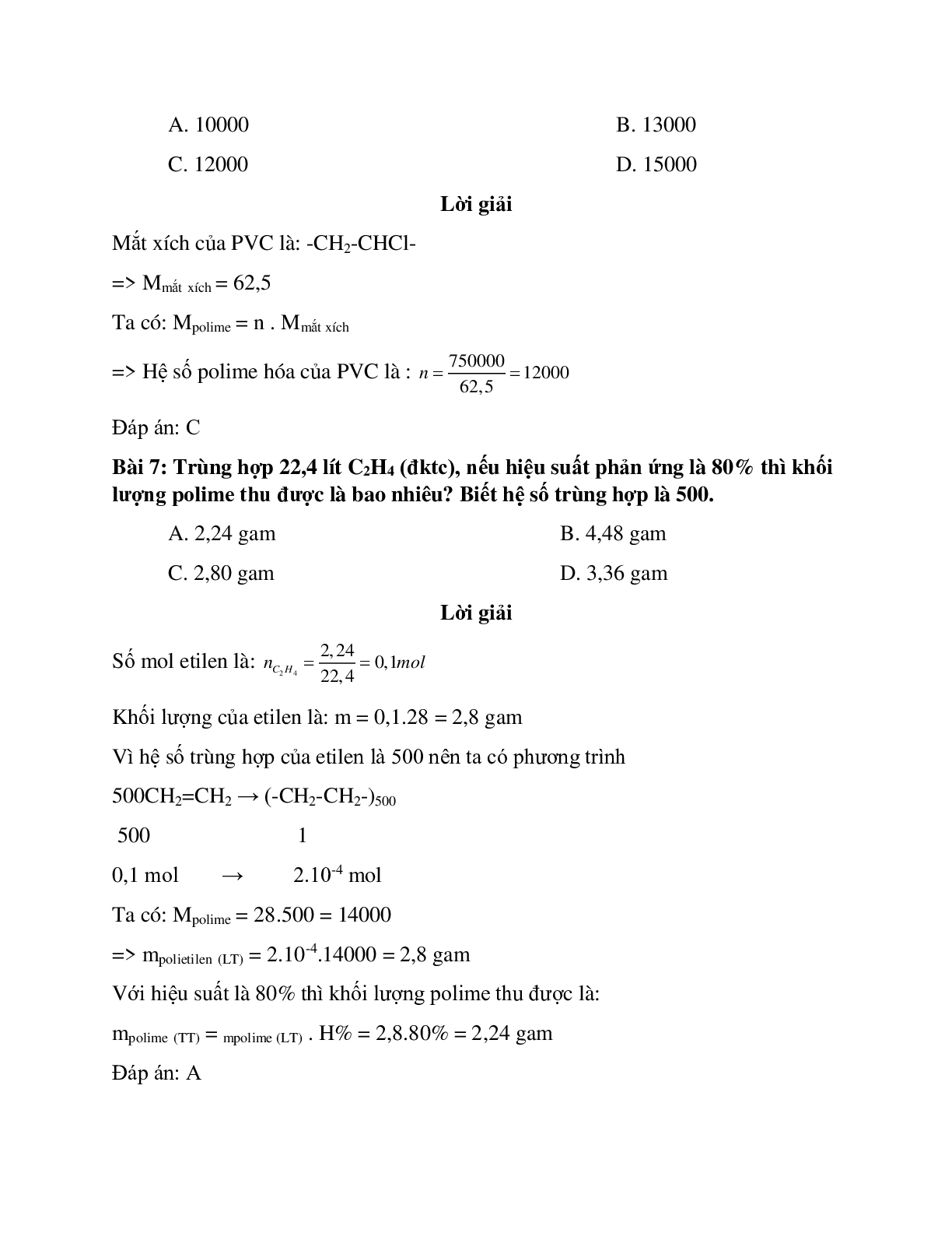 30 câu Trắc nghiệm Polime có đáp án 2023 – Hóa học lớp 9 (trang 3)