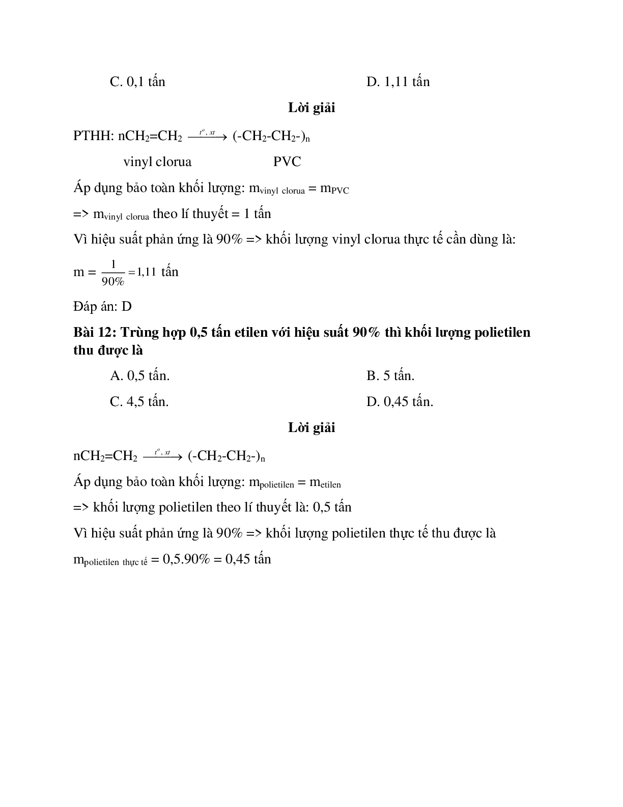 30 câu Trắc nghiệm Polime có đáp án 2023 – Hóa học lớp 9 (trang 5)