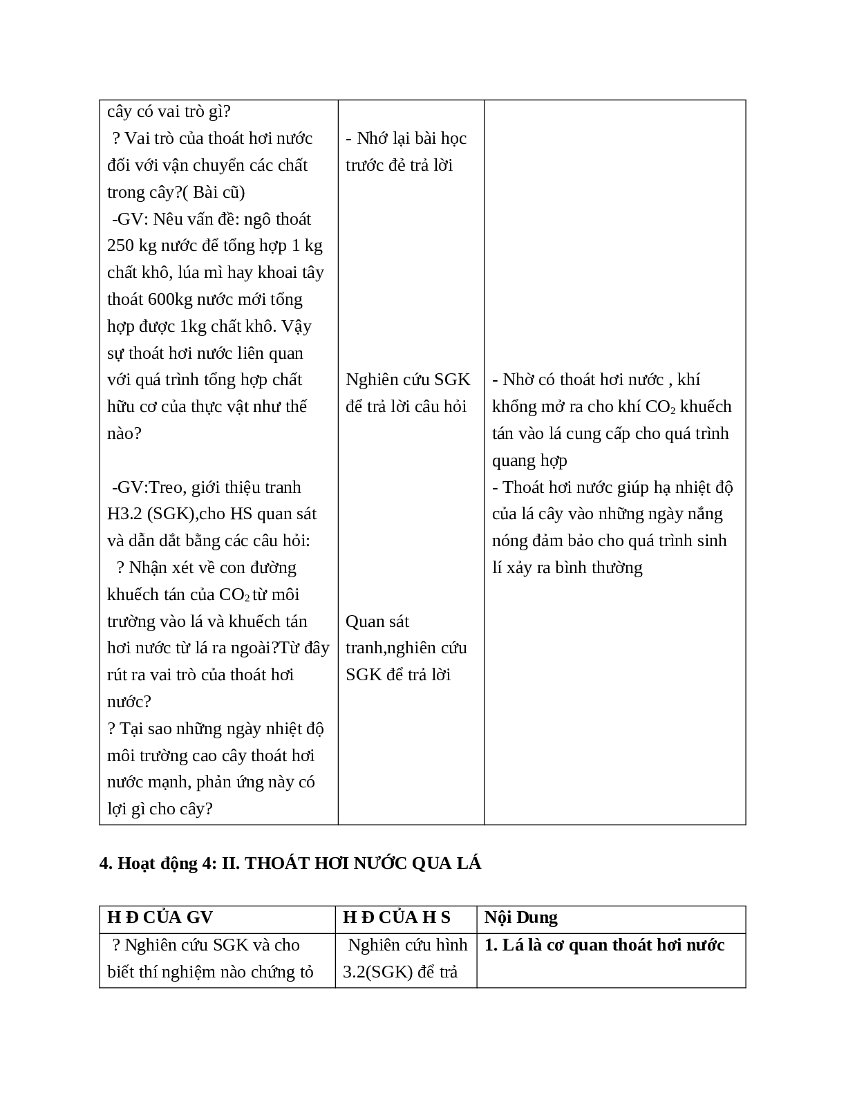 Giáo án Sinh học 11 Bài 3: Thoát hơi nước mới nhất (trang 3)