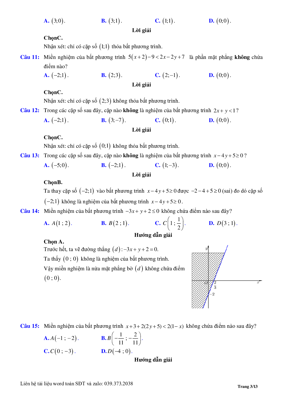 Chuyên đề bất phương trình, hệ phương trình bậc nhất hai ẩn (trang 3)
